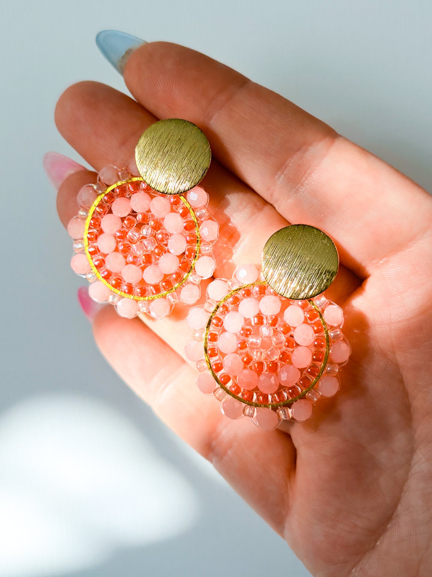 Peachy - beaded earrings