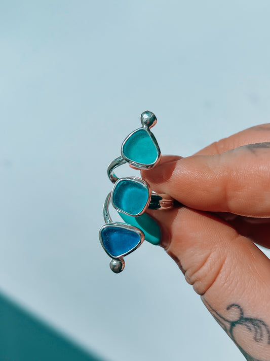 Seaglass Triple split ring (7)