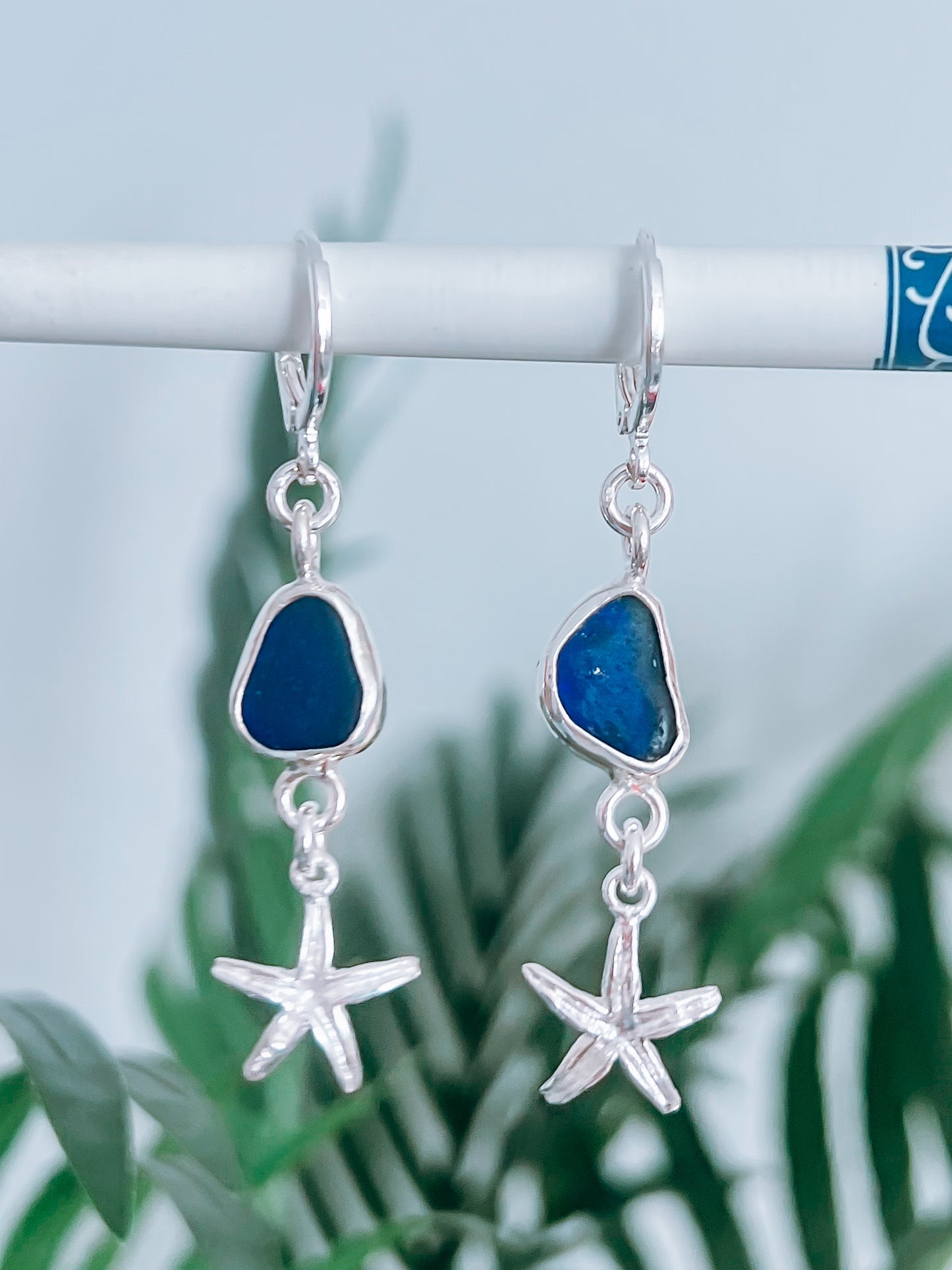 Seaglass Starfish Earrings
