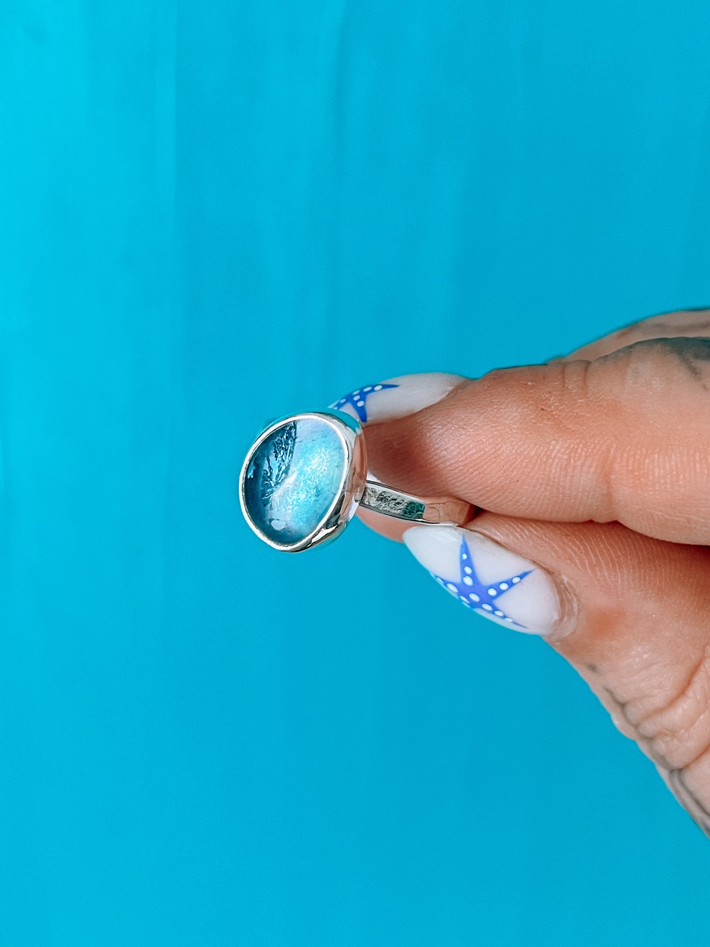 Blue Fluorite Ring (9.5)