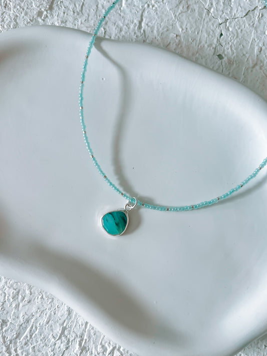 Blue Peruvian Opal Necklace