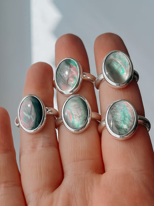 Black Mother of Pearl Ring