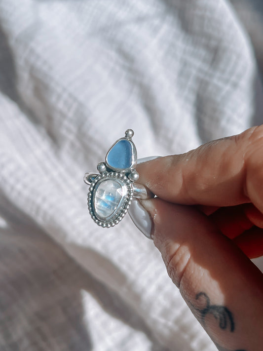 Moonstone x Seaglass Ring (9)