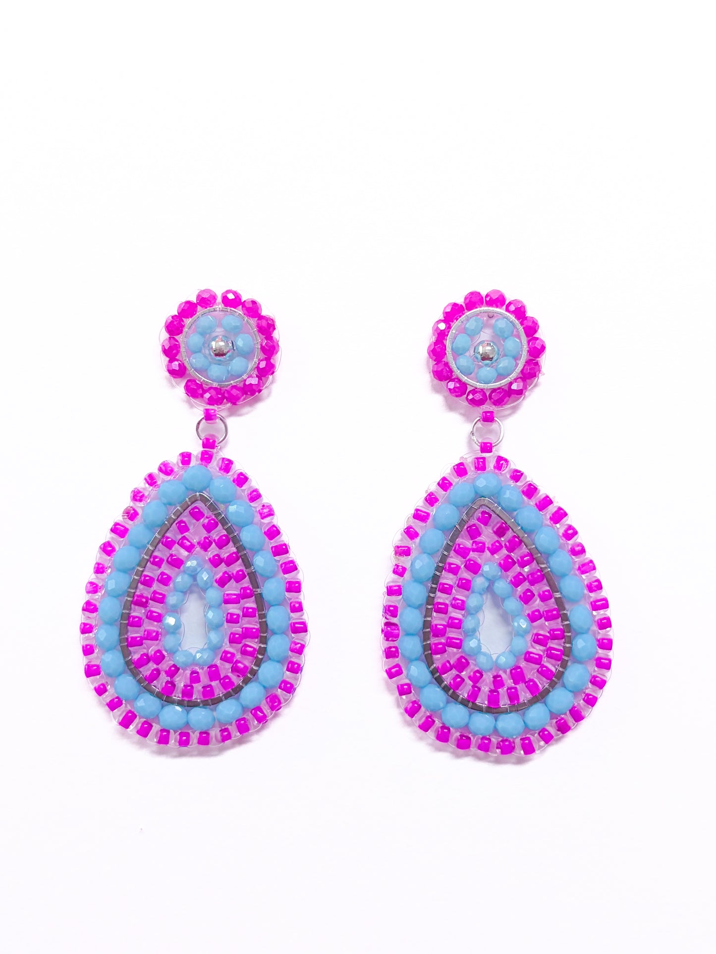 Neon Suns - beaded earrings