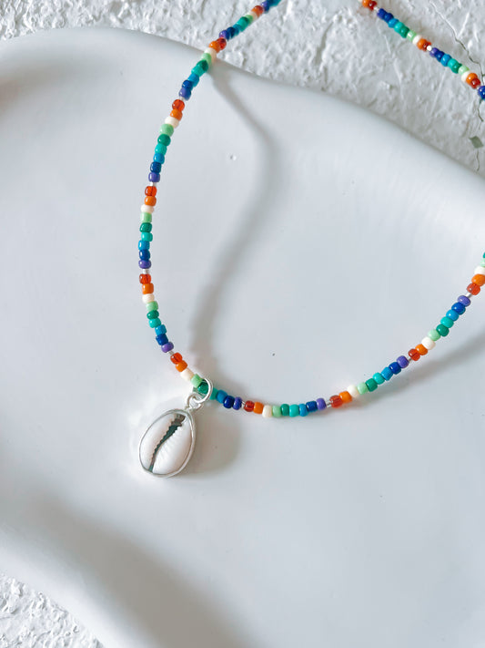Cowrie Rainbow Necklace