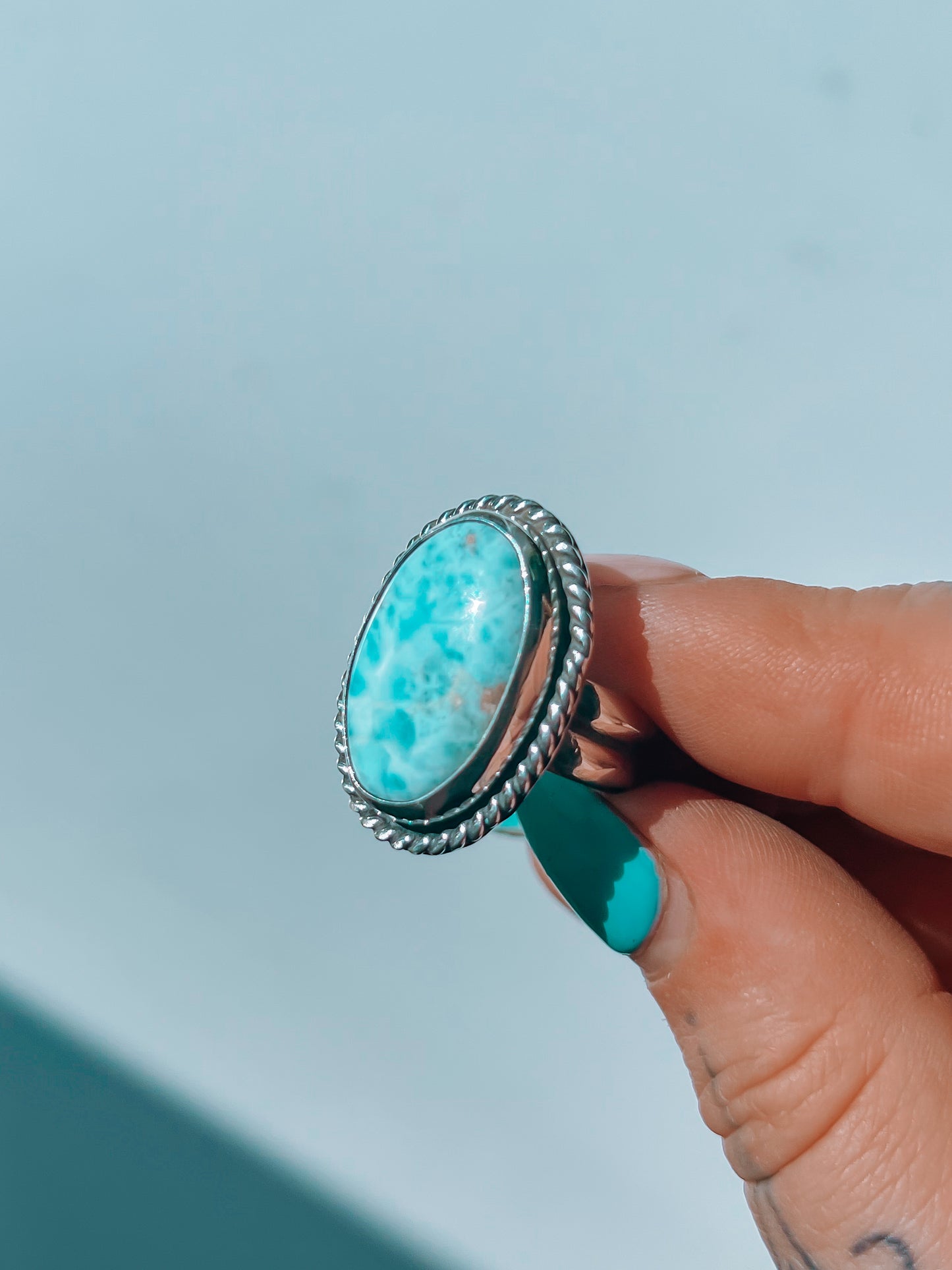 Larimar ring (6.5)