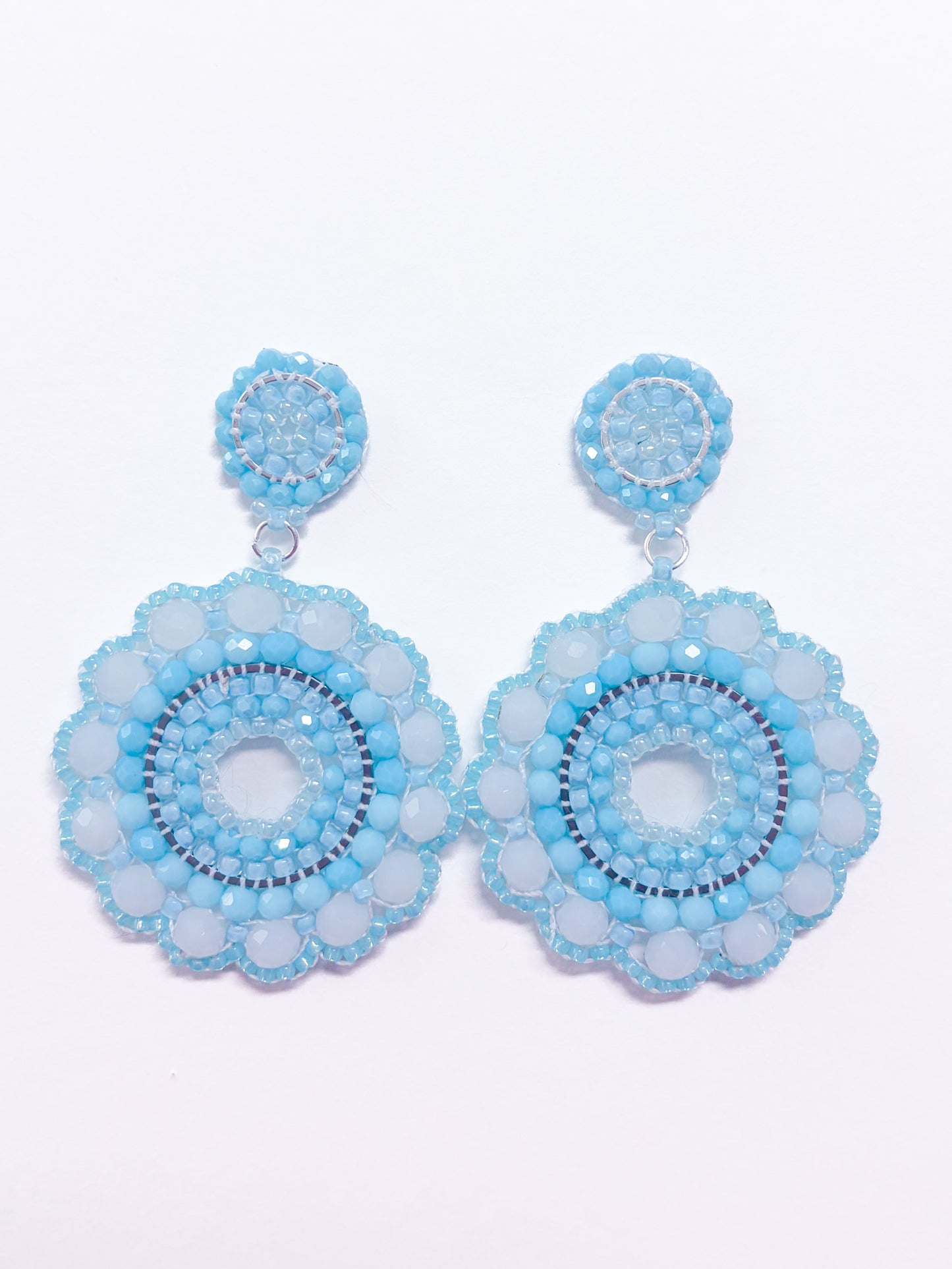 Emma - icy Blue beaded earrings