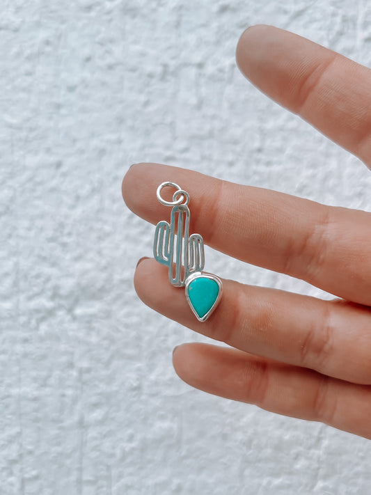 Turquoise Cactus Charm