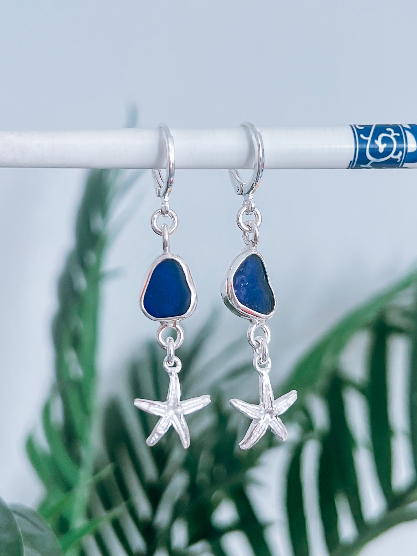 Seaglass Starfish Earrings