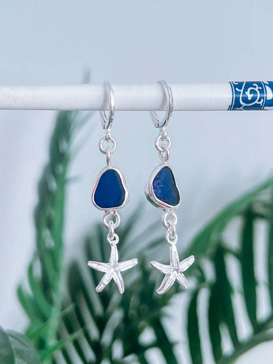 Seaglass Starfish Earrings