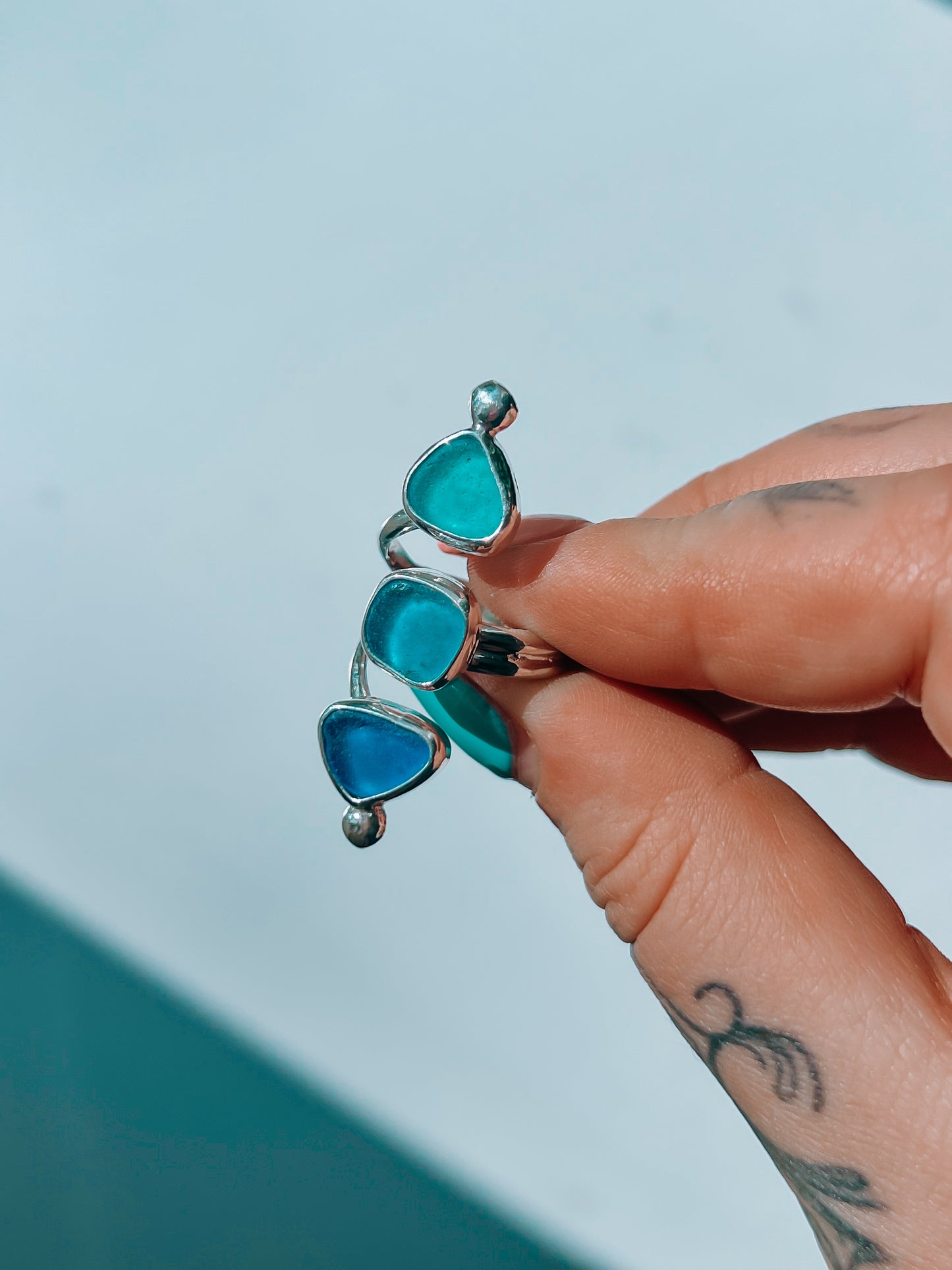 Seaglass Triple split ring (7)