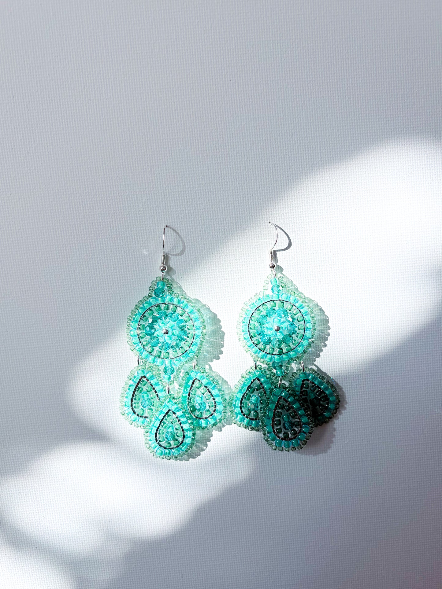Peacock - beaded earrings