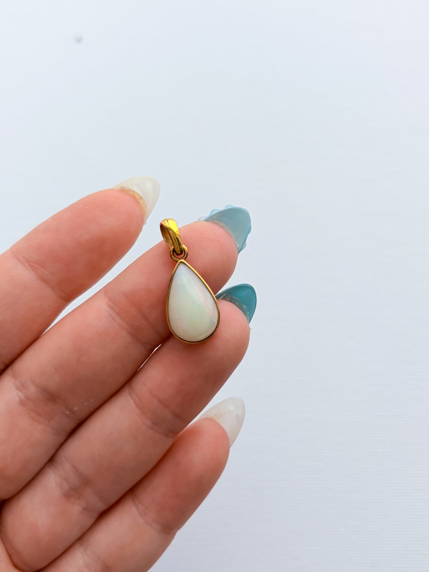 Ethiopian Opal - Gold Pendant charm