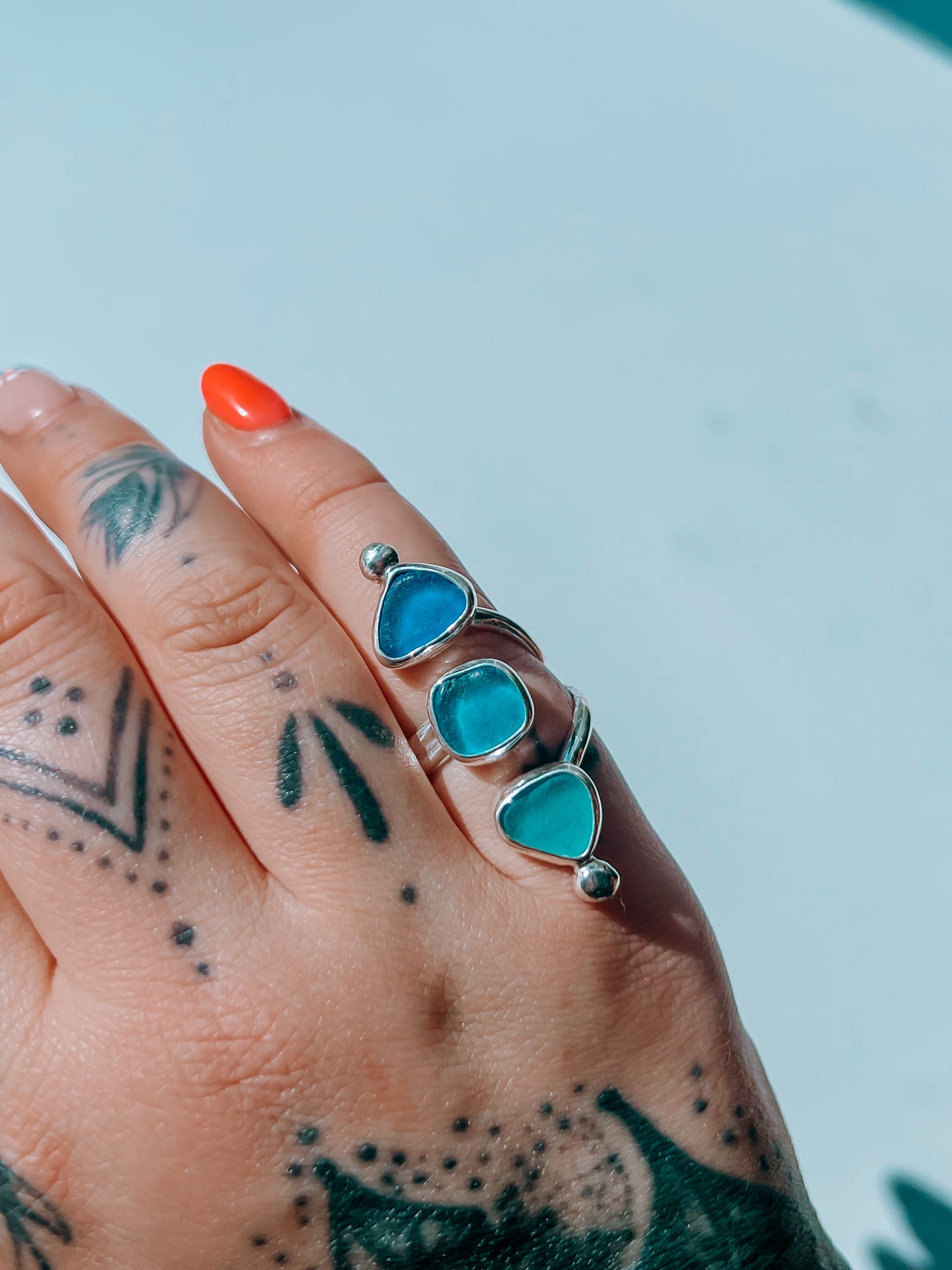 Seaglass Triple split ring (7)