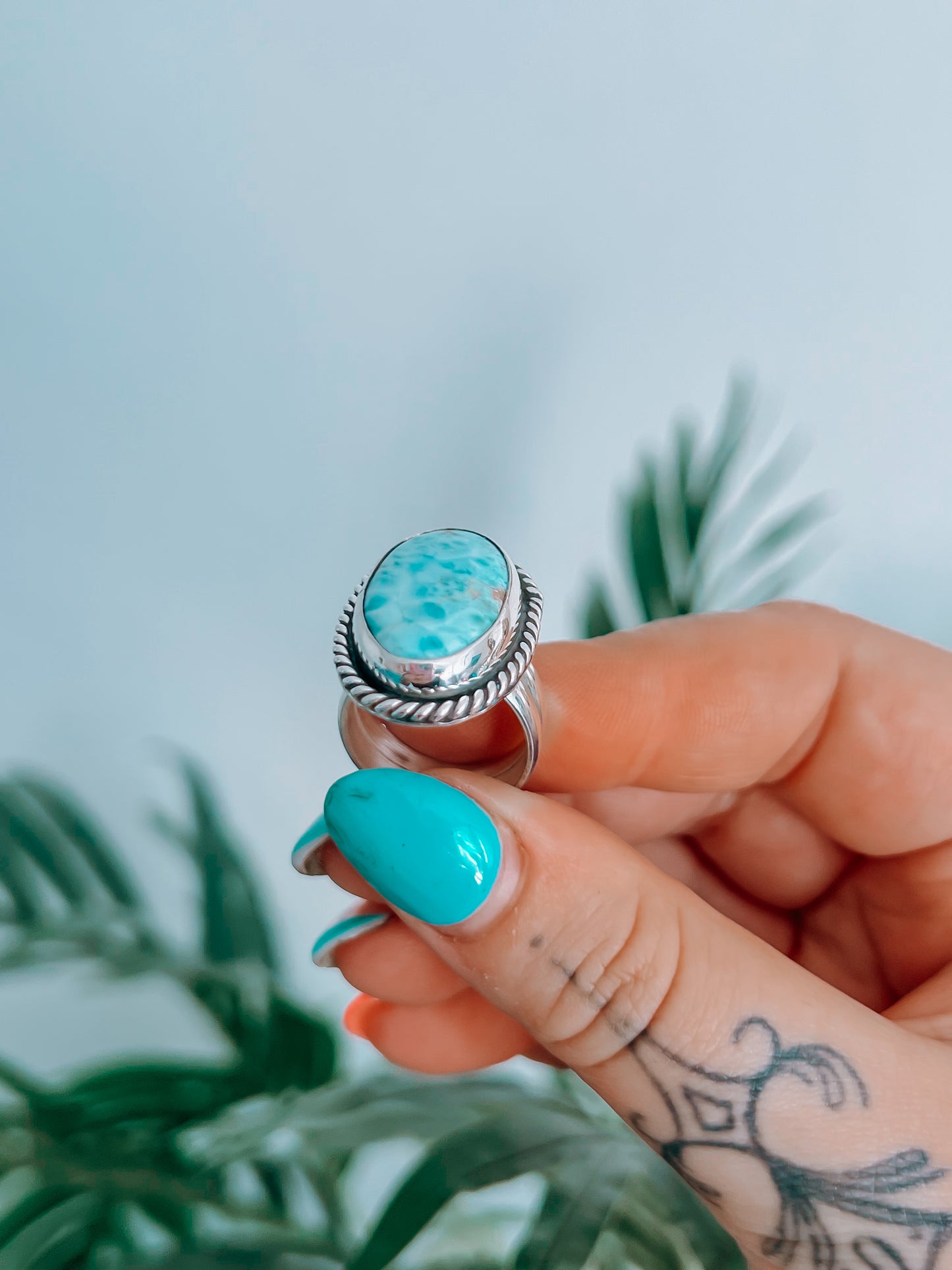 Larimar ring (6.5)