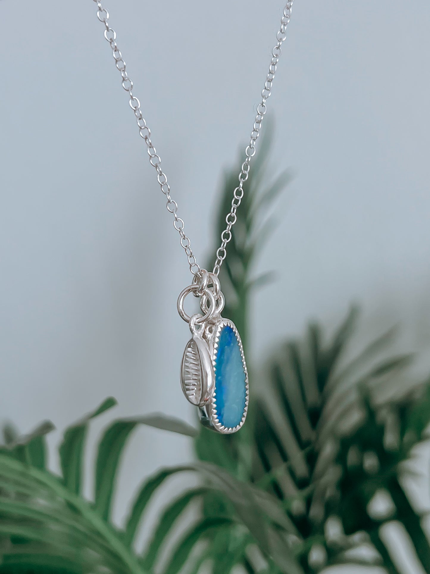 Australian Opal & Cowrie Necklace