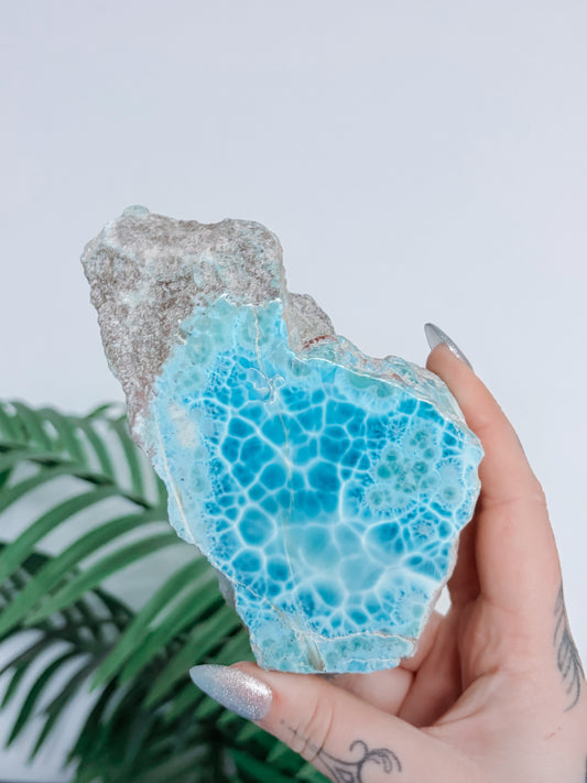 Larimar Freeform - half polished 900g 1A Quality