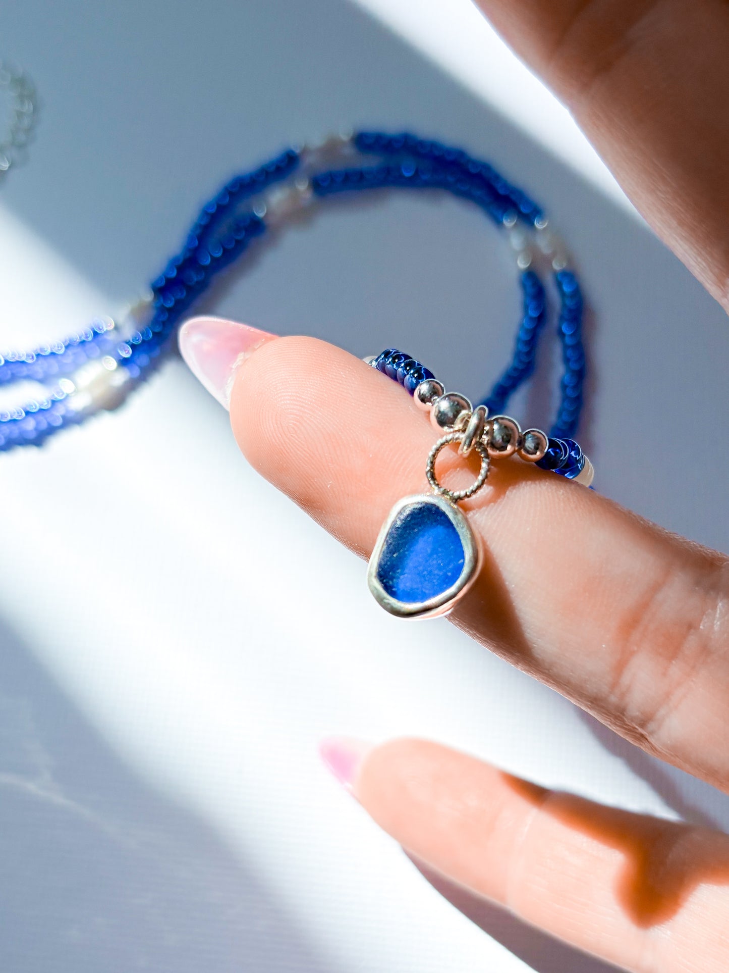 Blue Seaglass Necklace