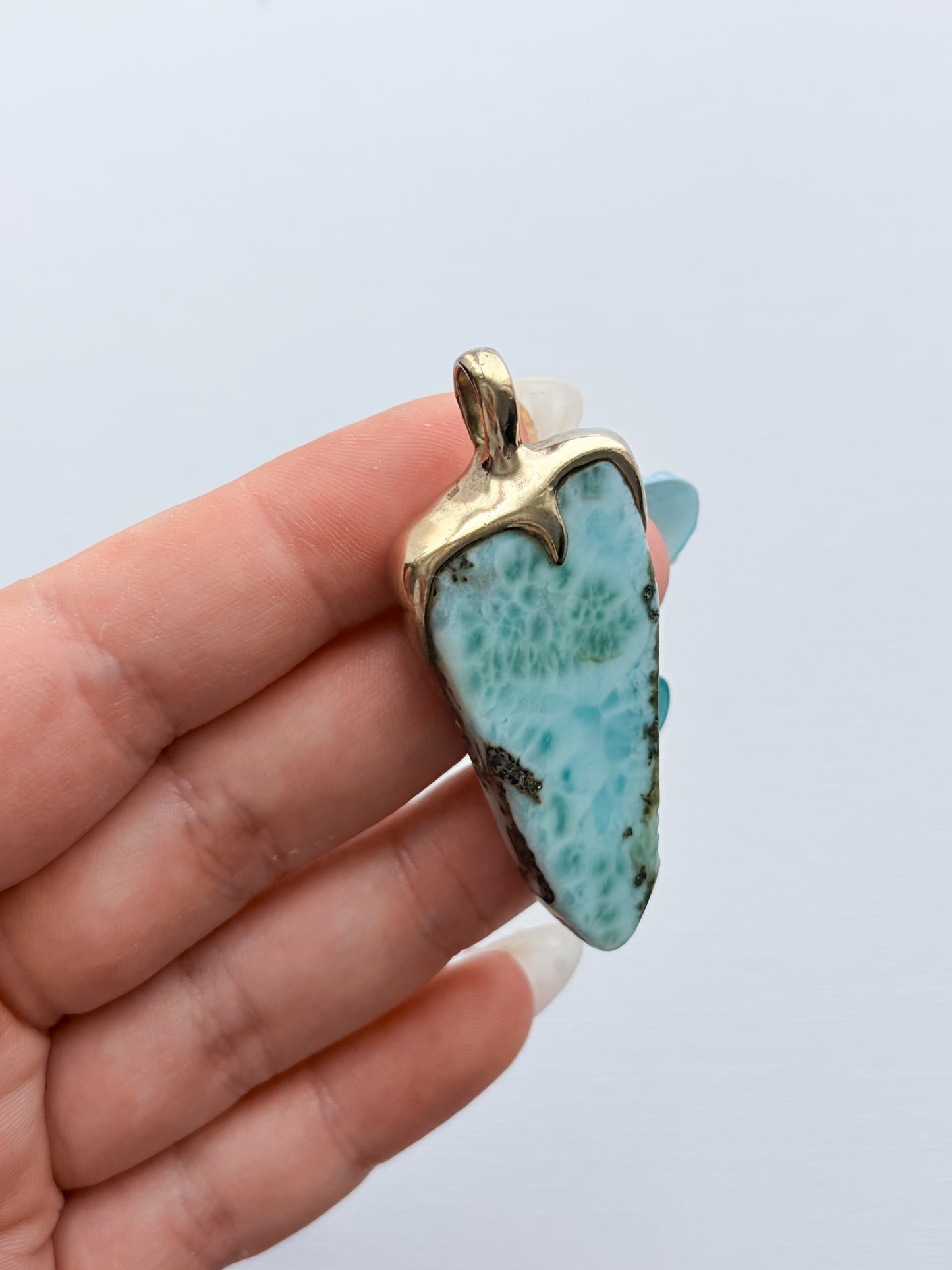 Larimar - Gold Pendant