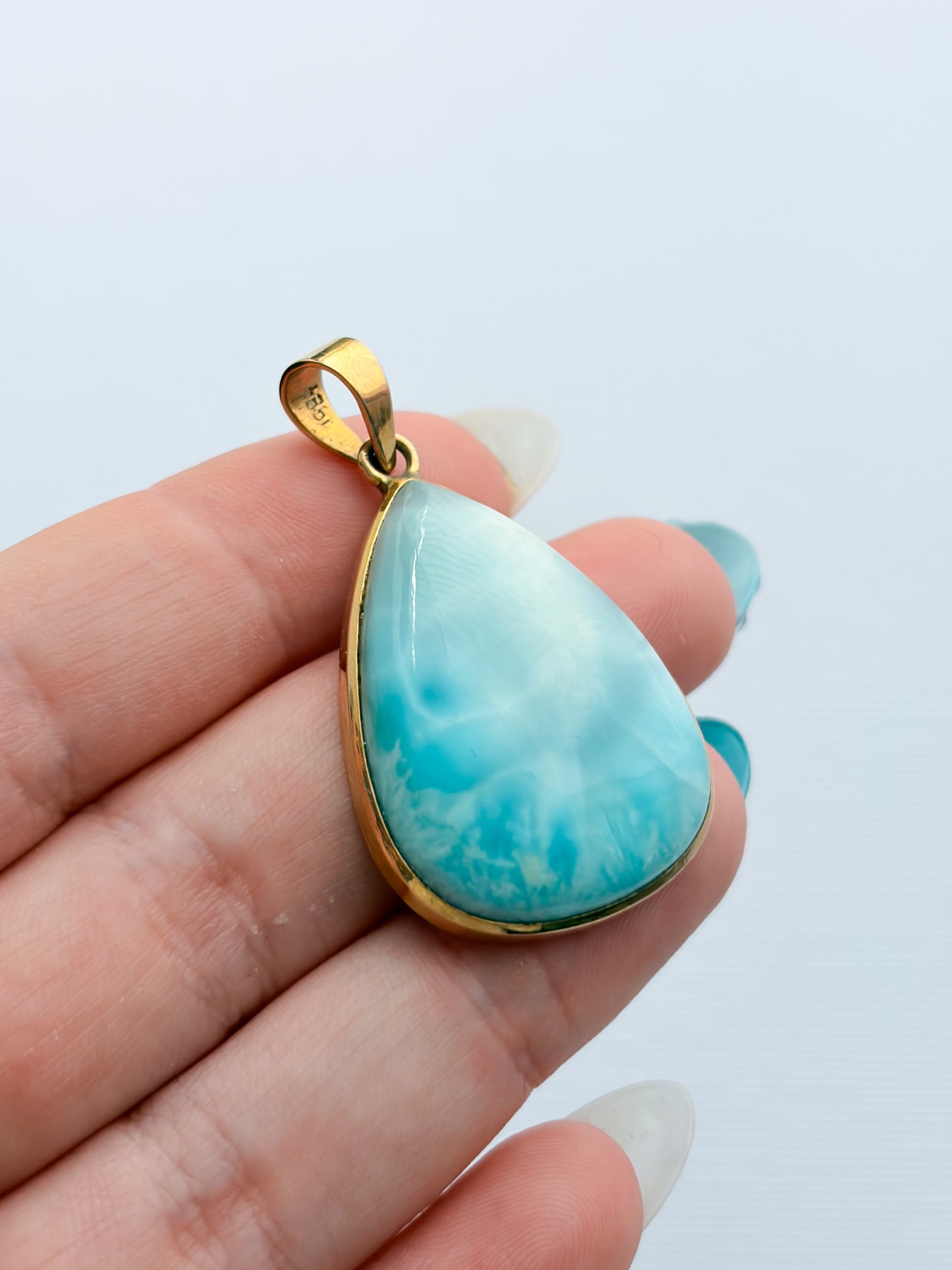Larimar - 10ct Gold Pendant