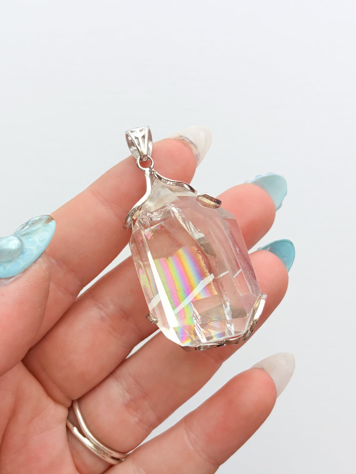 Clear Quartz Rainbow Pendant