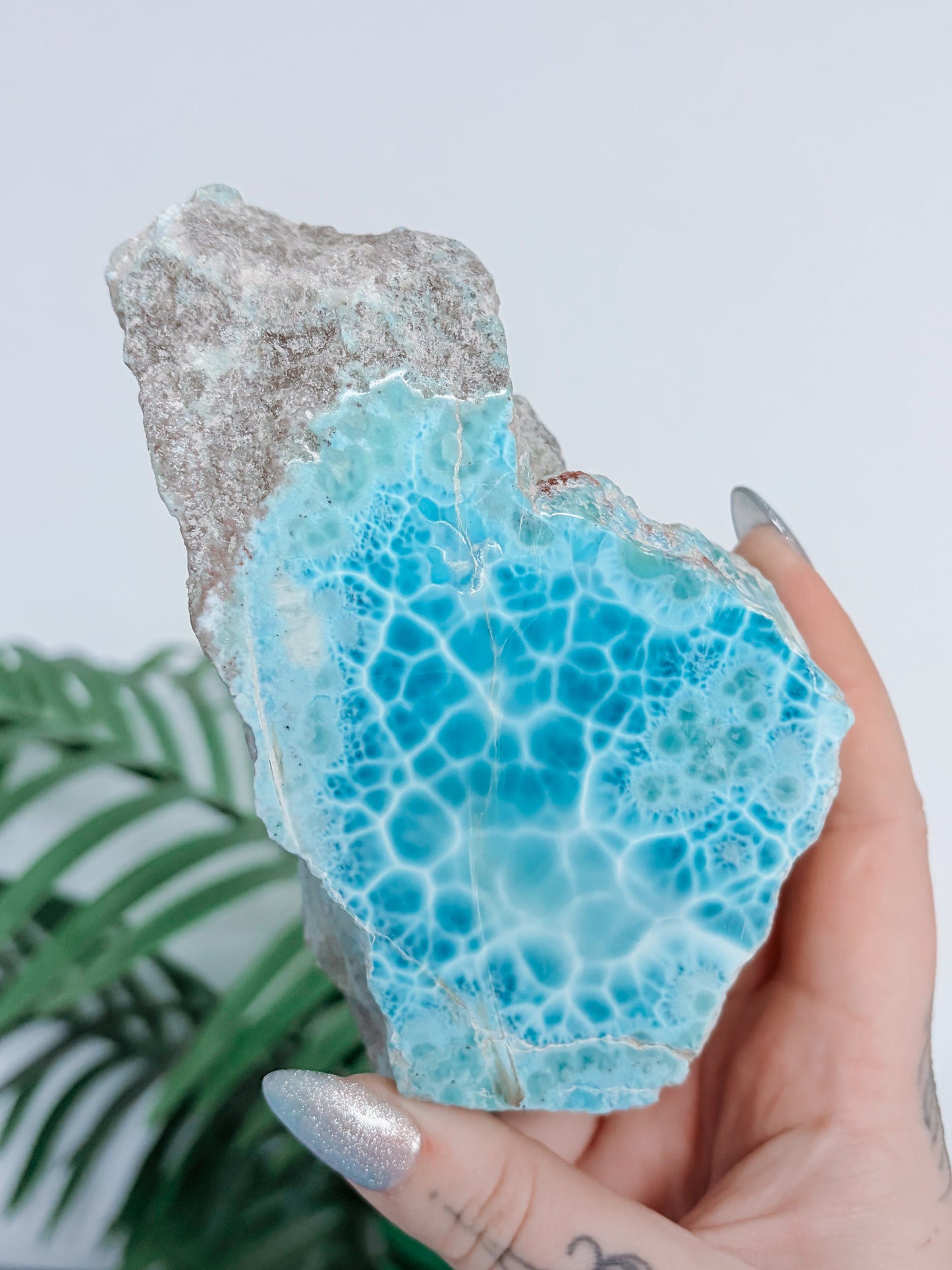 Larimar Freeform - half polished 900g 1A Quality