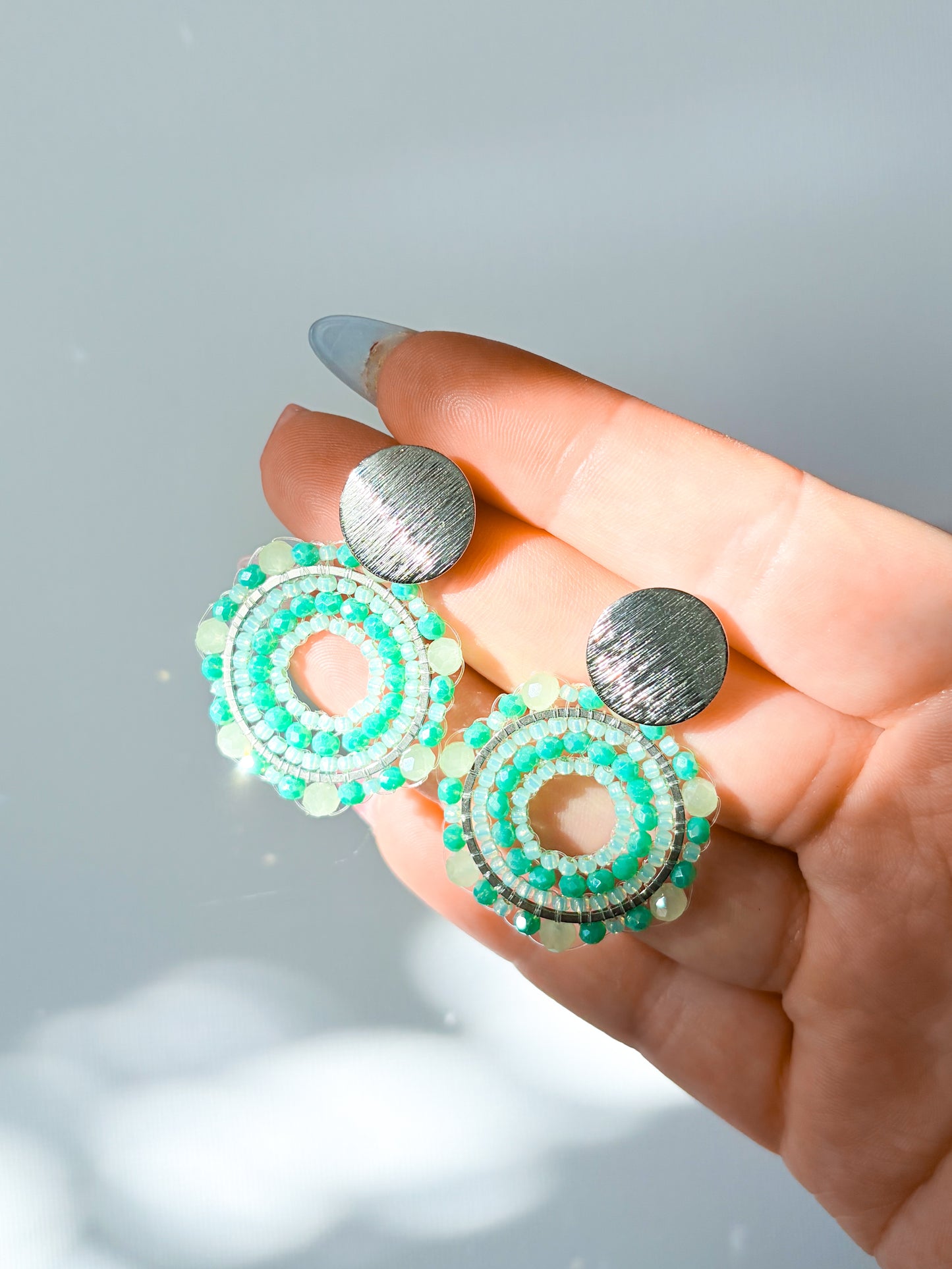 green tea - beaded earrings