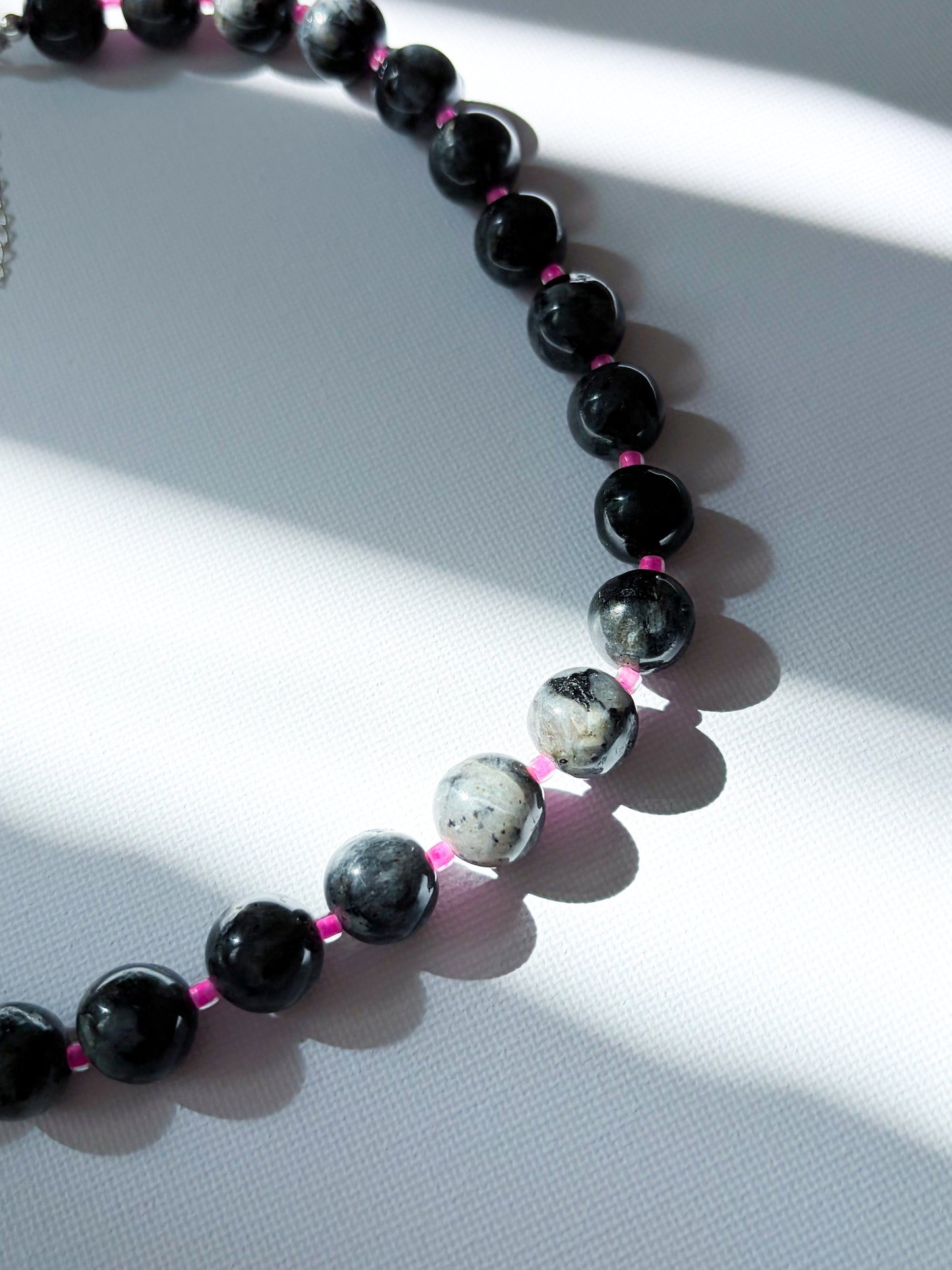 Neon Larvikite - chunky necklace