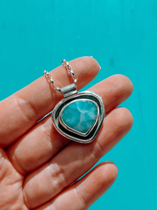 Larimar Manta Ray Necklace