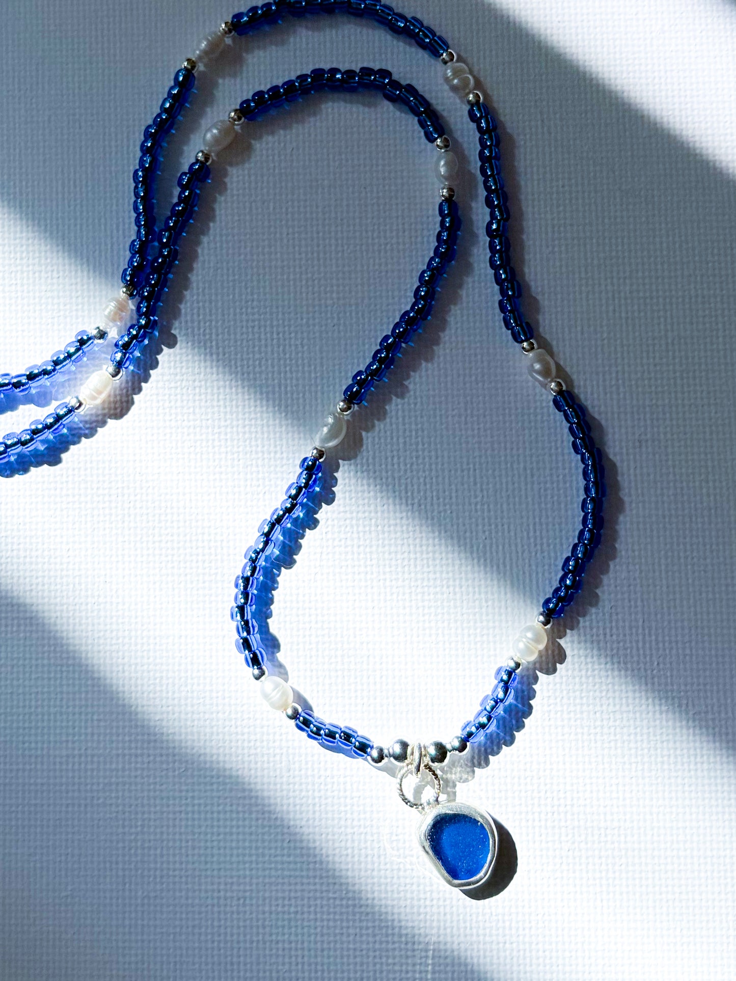 Blue Seaglass Necklace