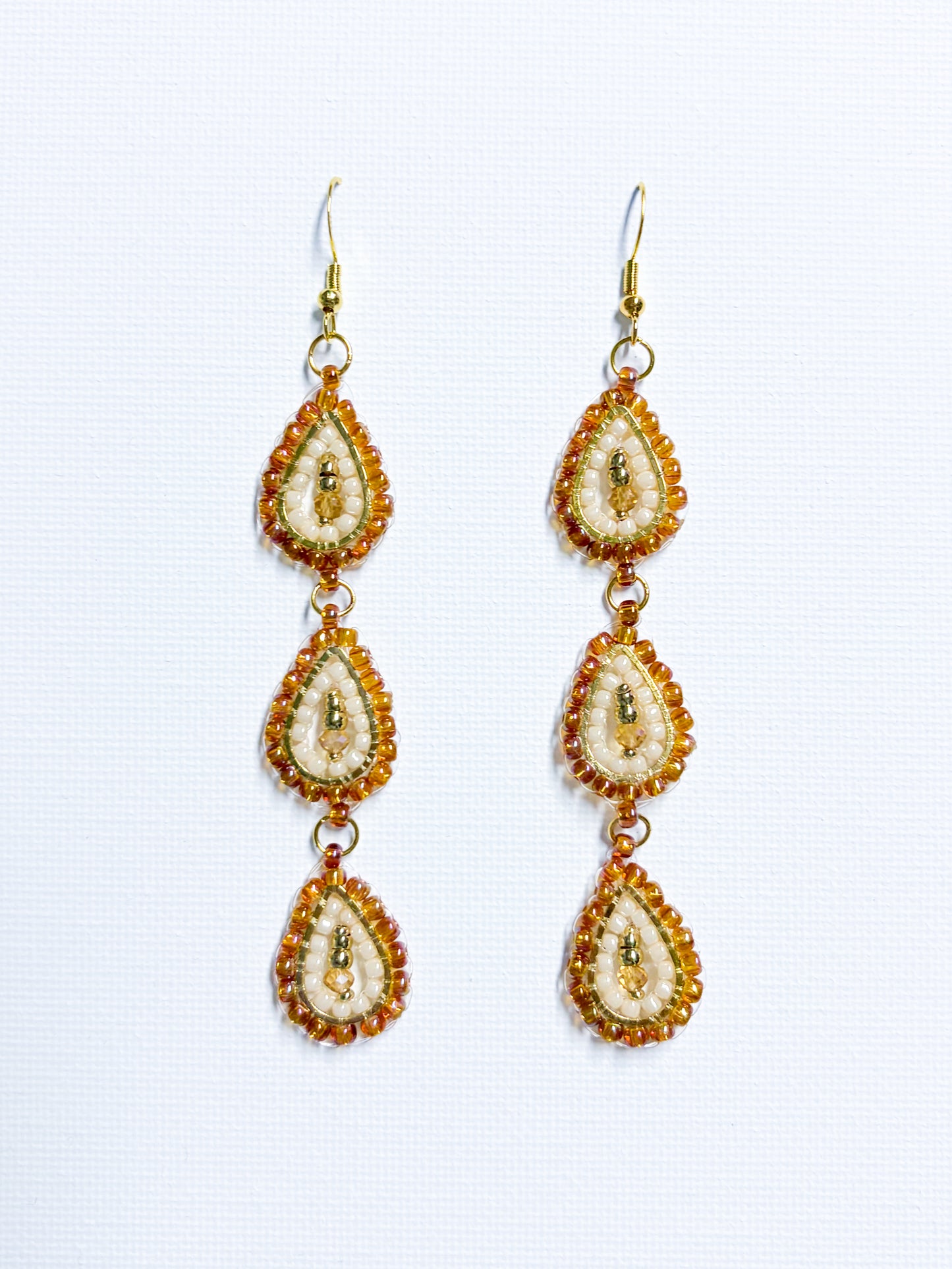 Honey Drops - beaded earrings