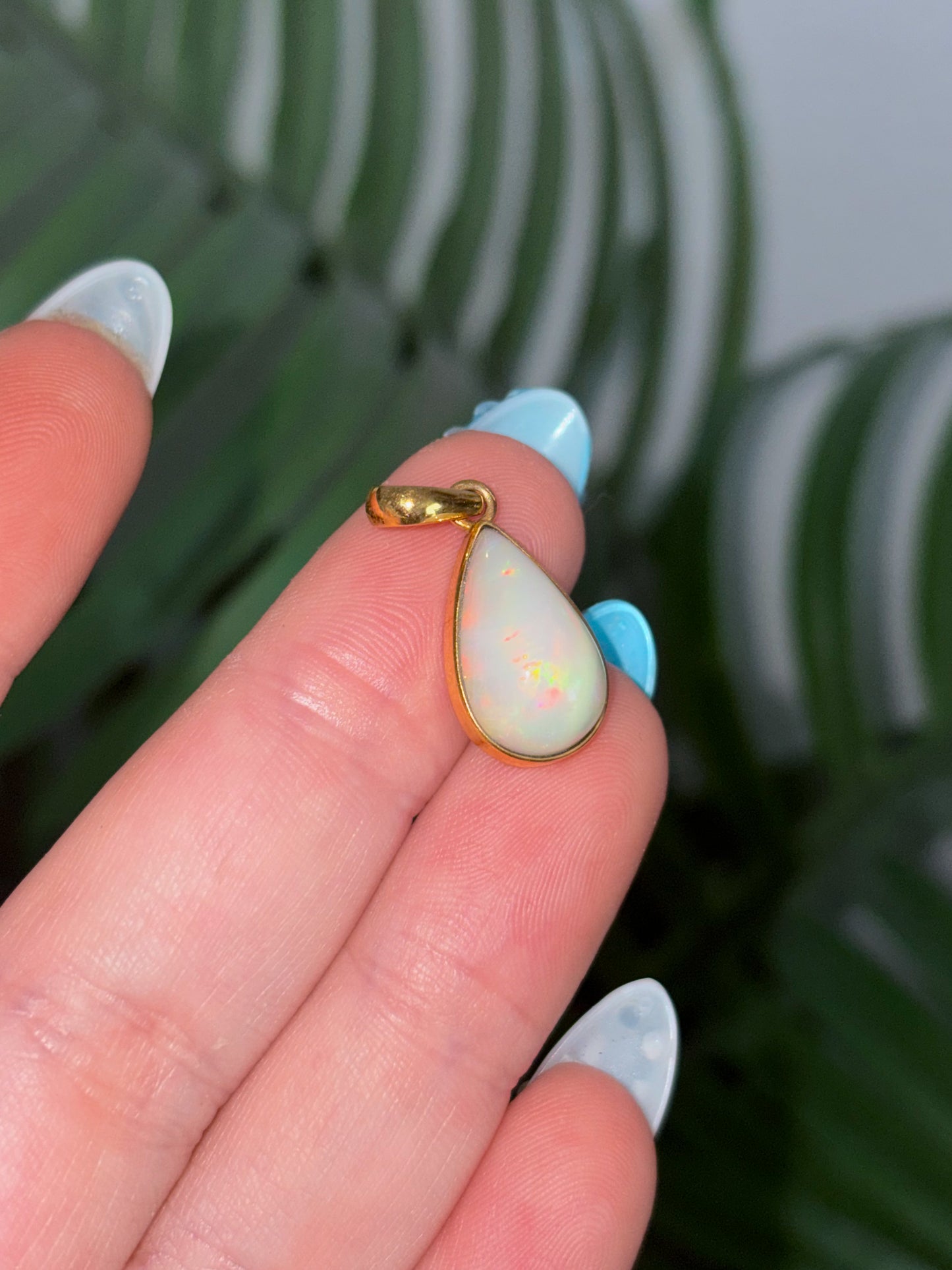 Ethiopian Opal - Gold Pendant charm
