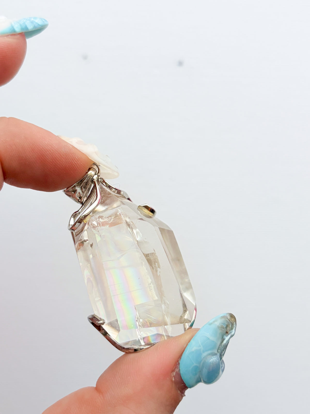 Clear Quartz Rainbow Pendant