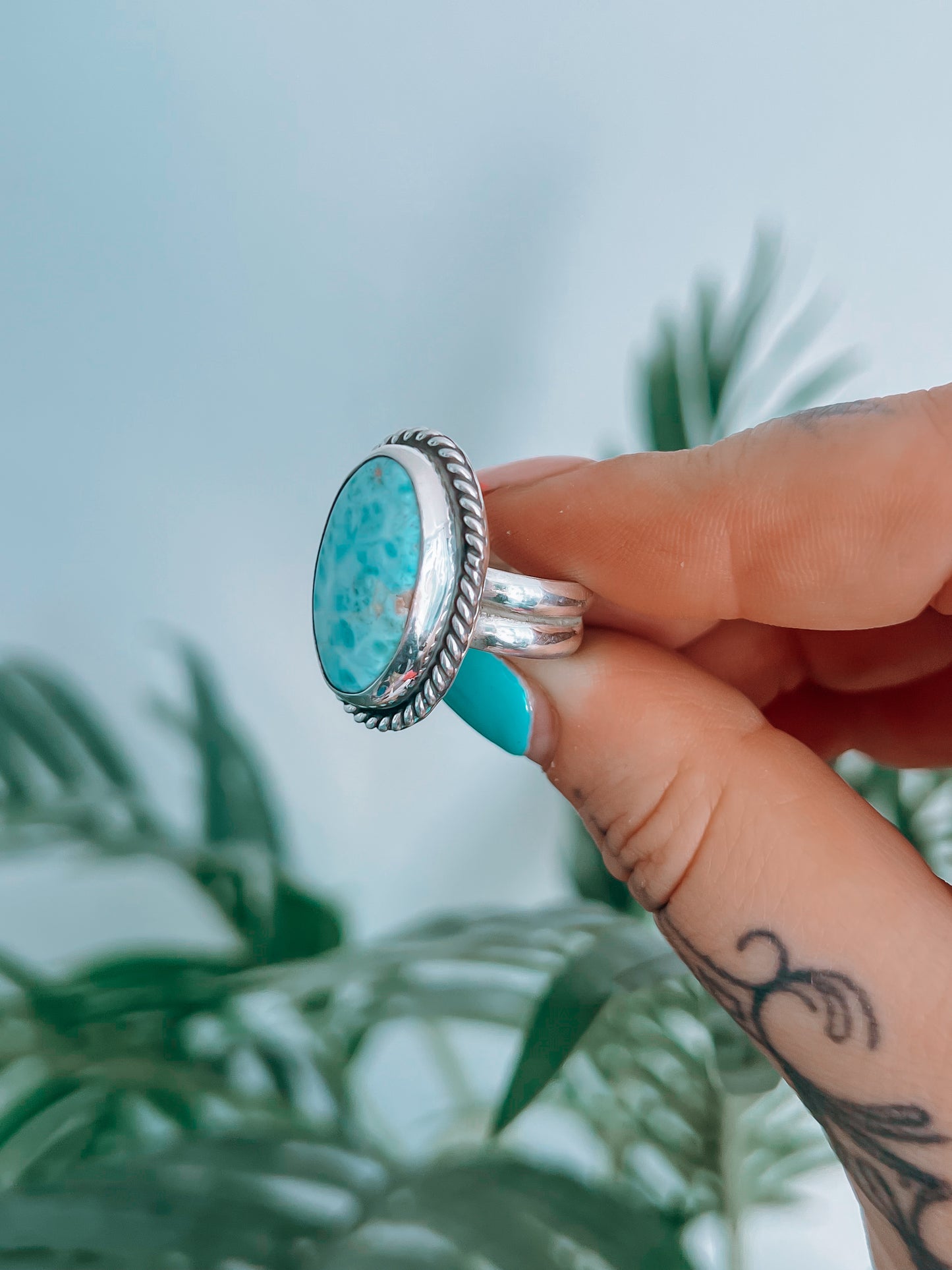 Larimar ring (6.5)