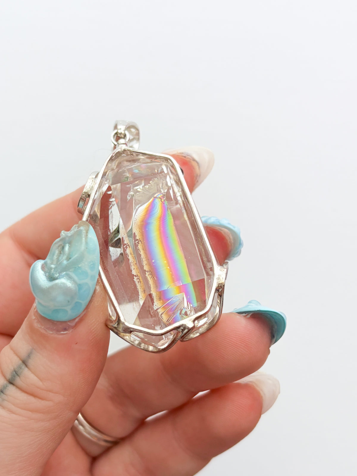Clear Quartz Rainbow Pendant