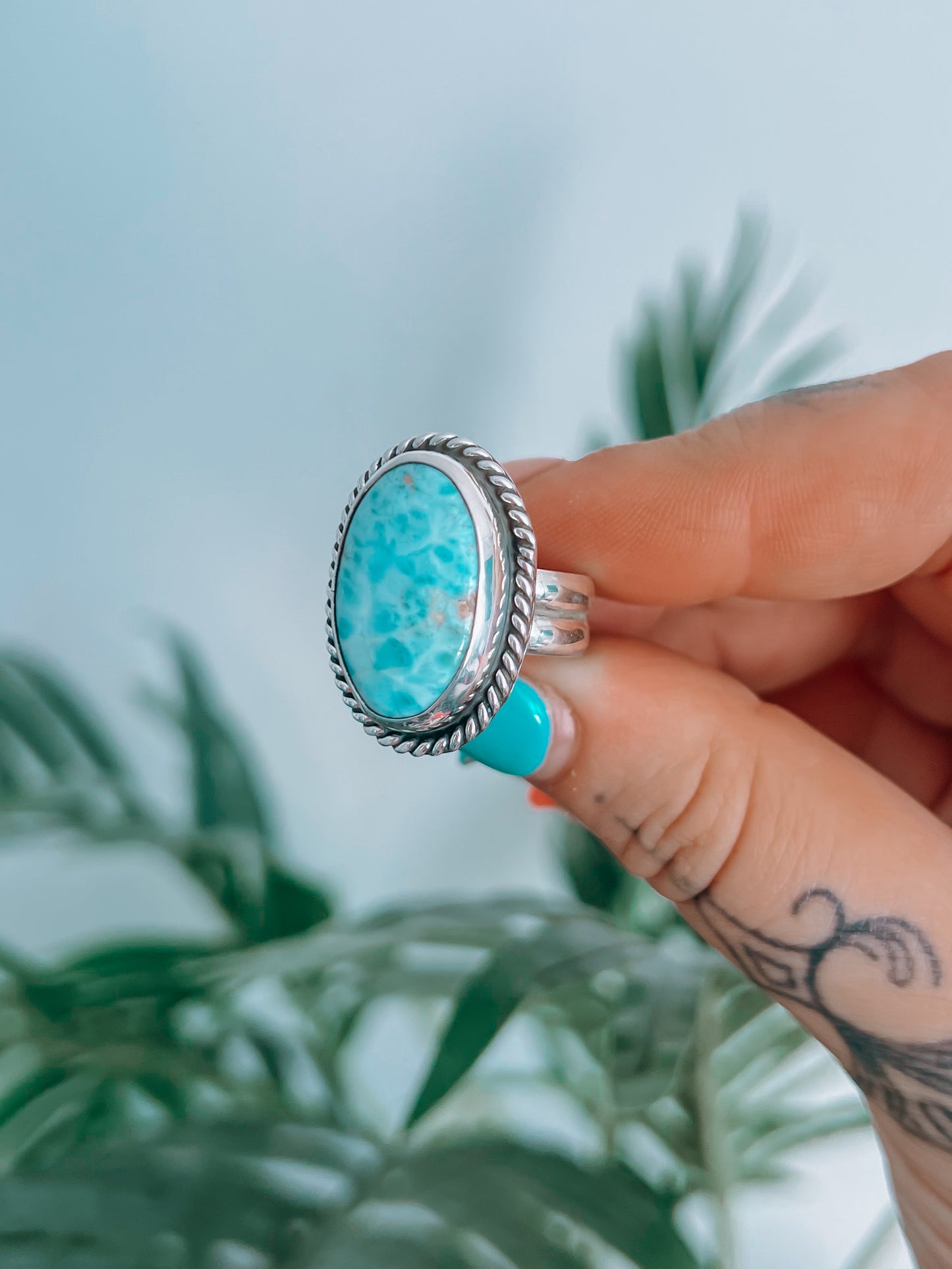 Larimar ring (6.5)