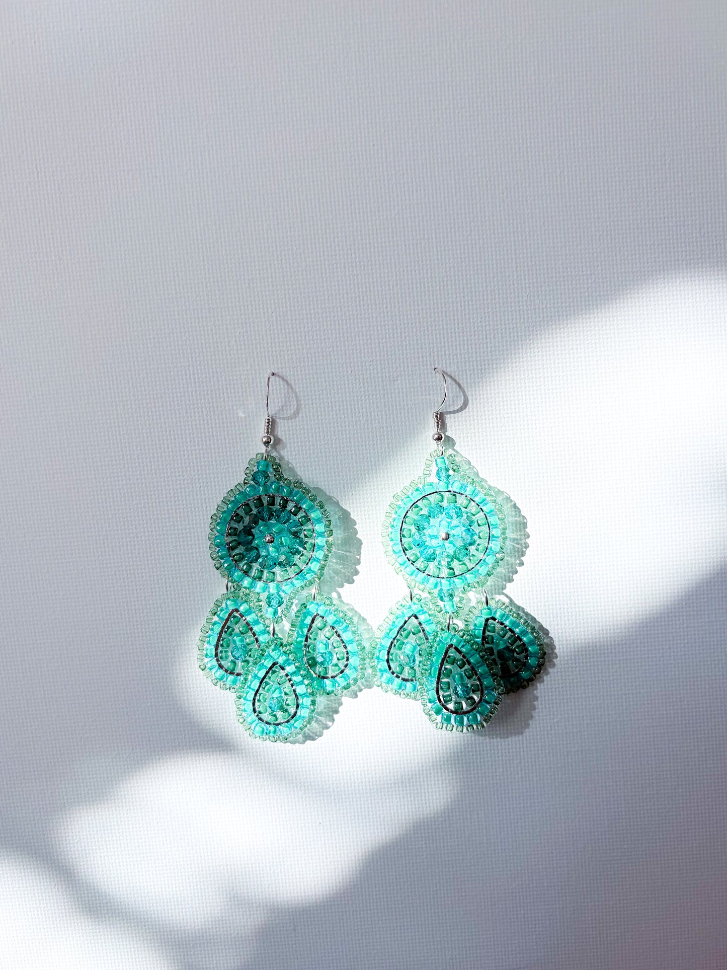 Peacock - beaded earrings