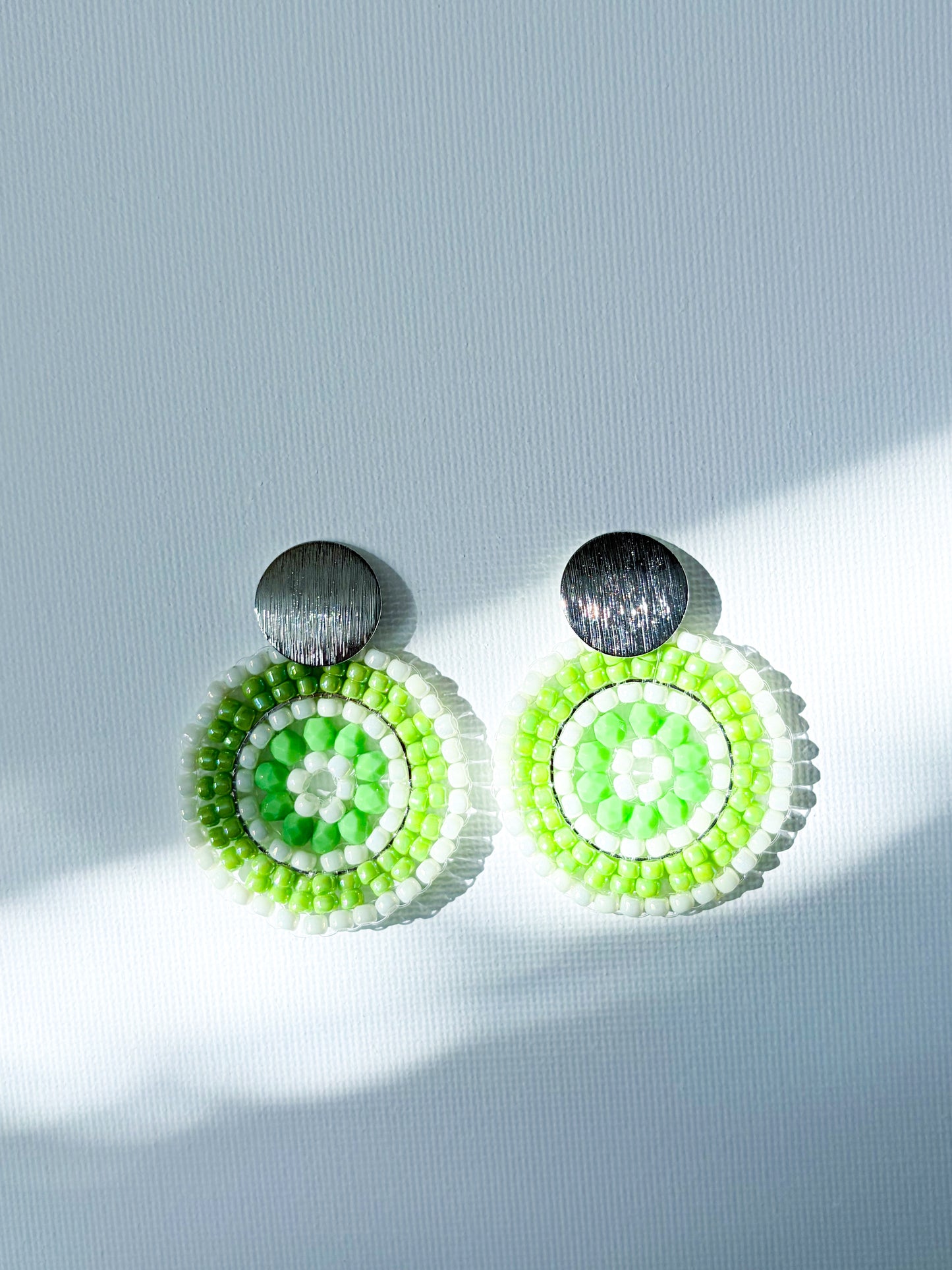 Lime - beaded earrings