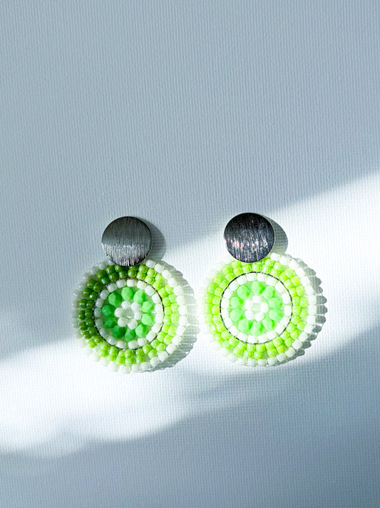 Lime - beaded earrings