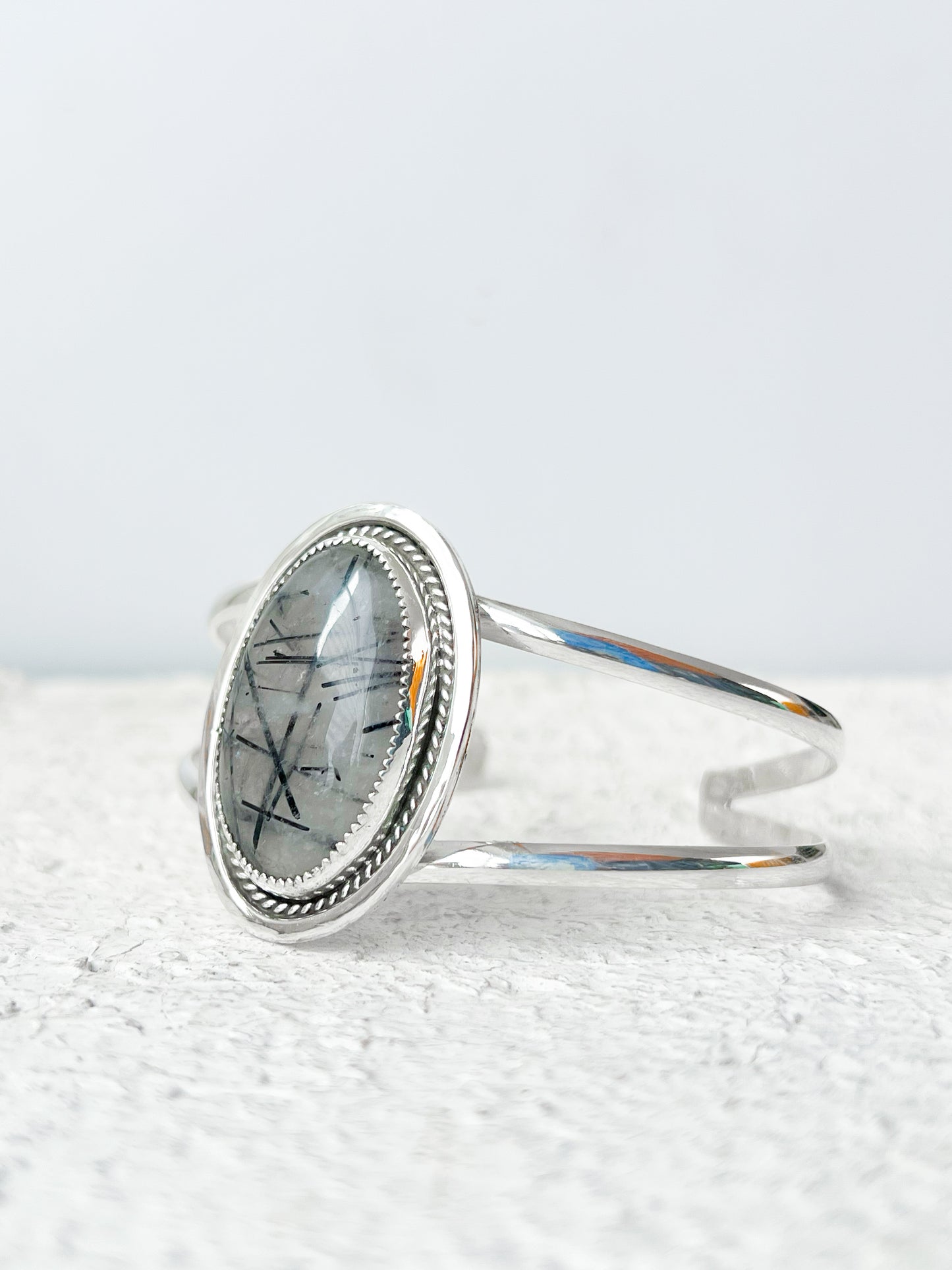 Tourmaline Quartz Cuff Bracelet