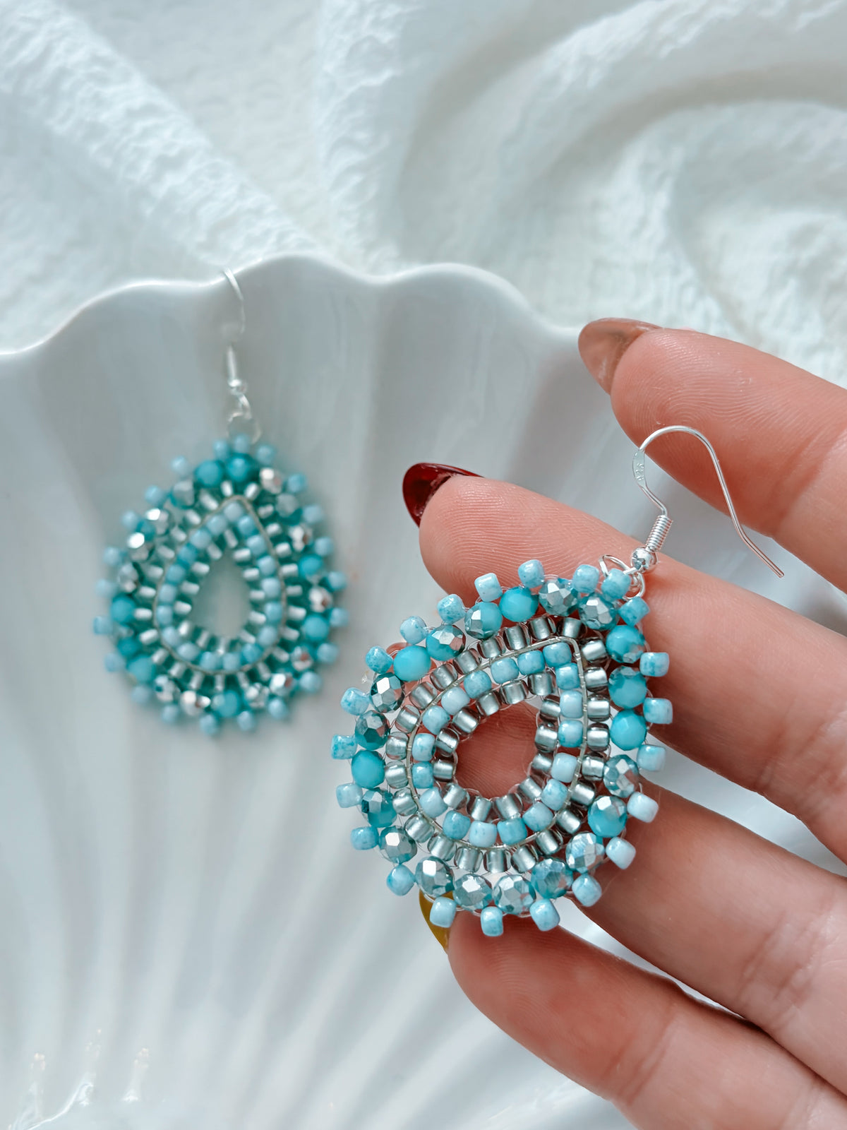 Glacier - beaded earrings