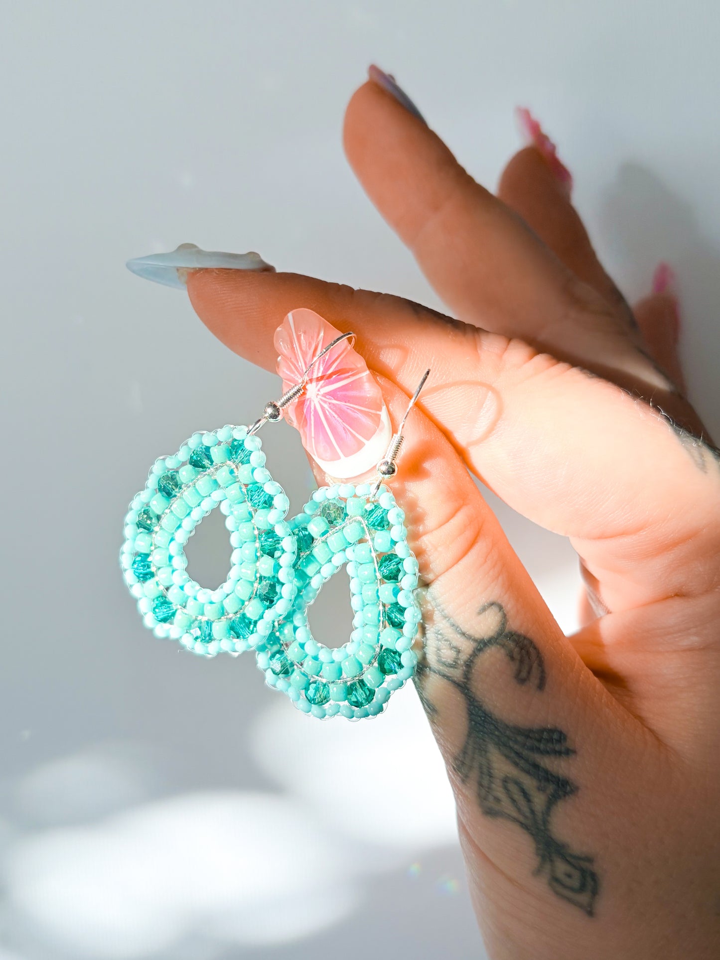 Spearmint - beaded earrings