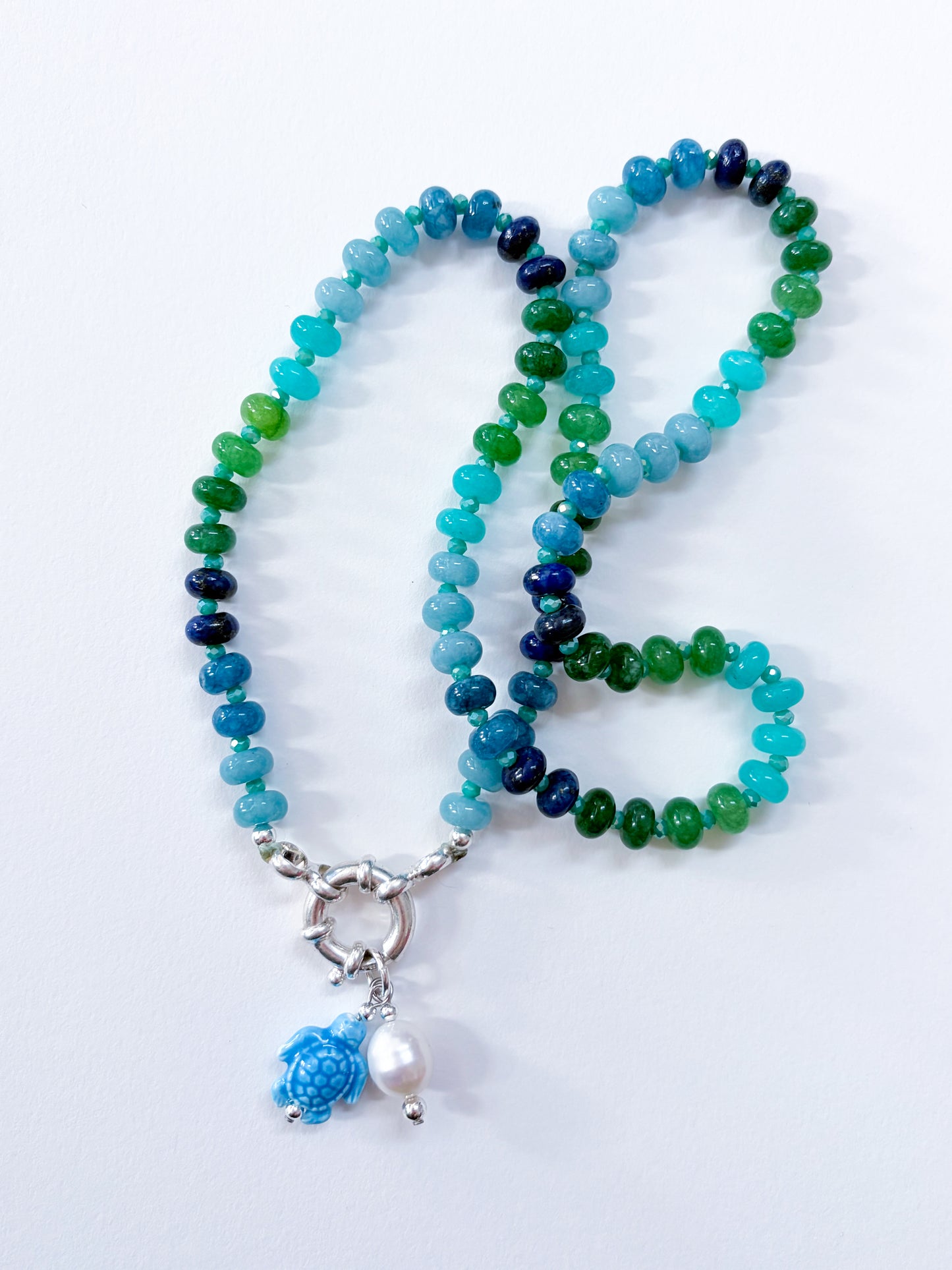 coral Reef - beaded Necklace with charms