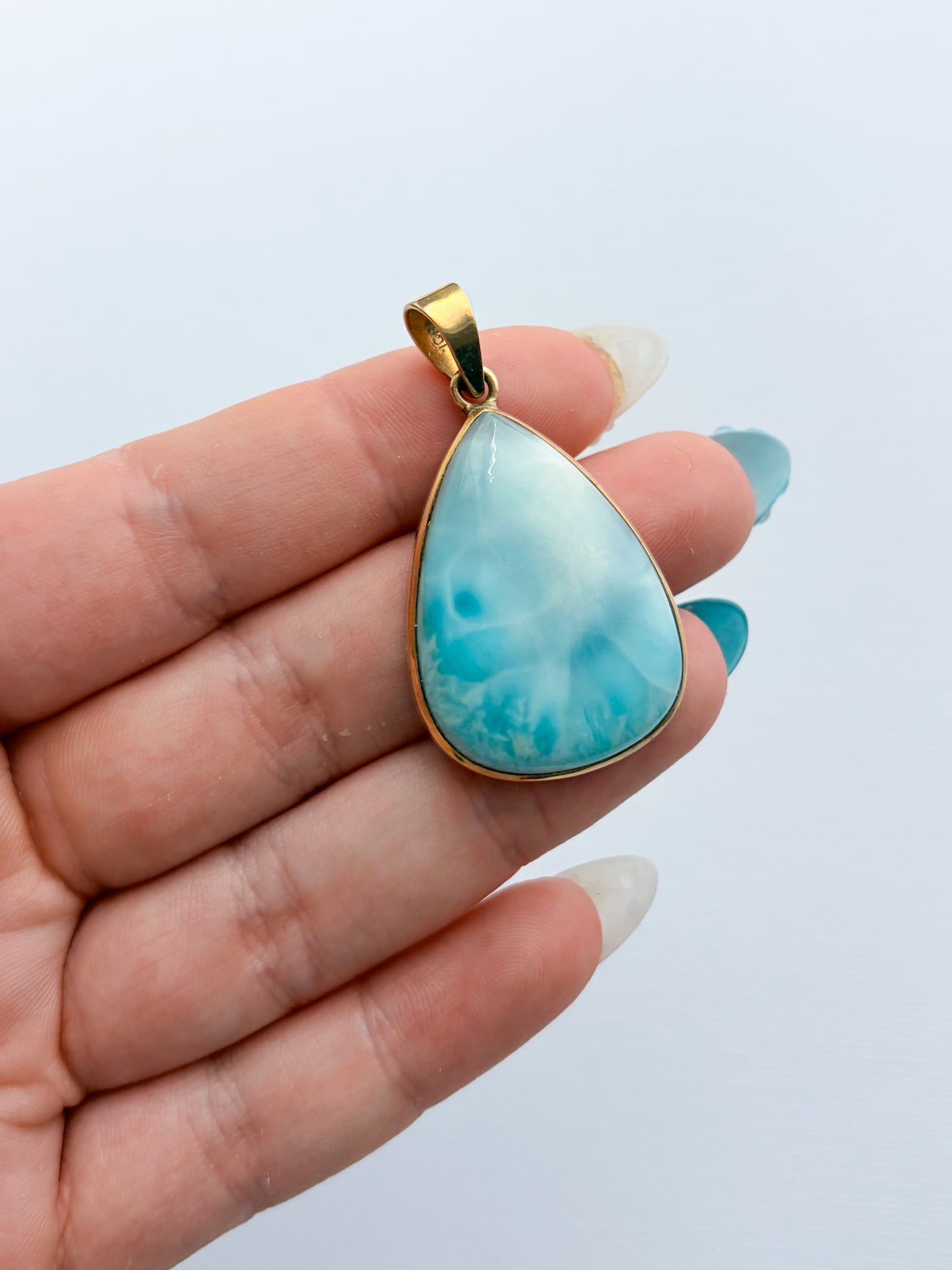 Larimar - 10ct Gold Pendant