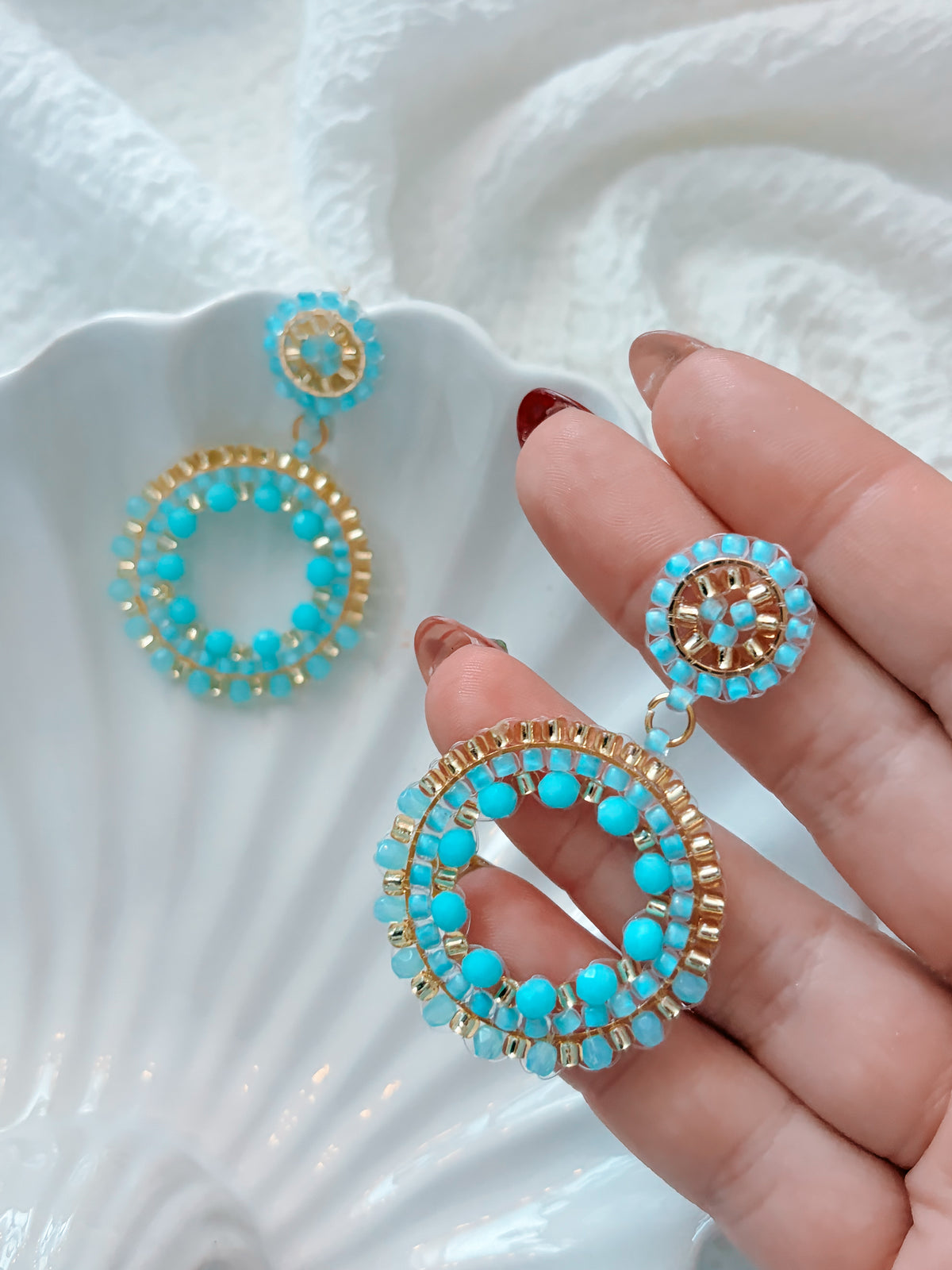 Golden Sky - beaded earrings
