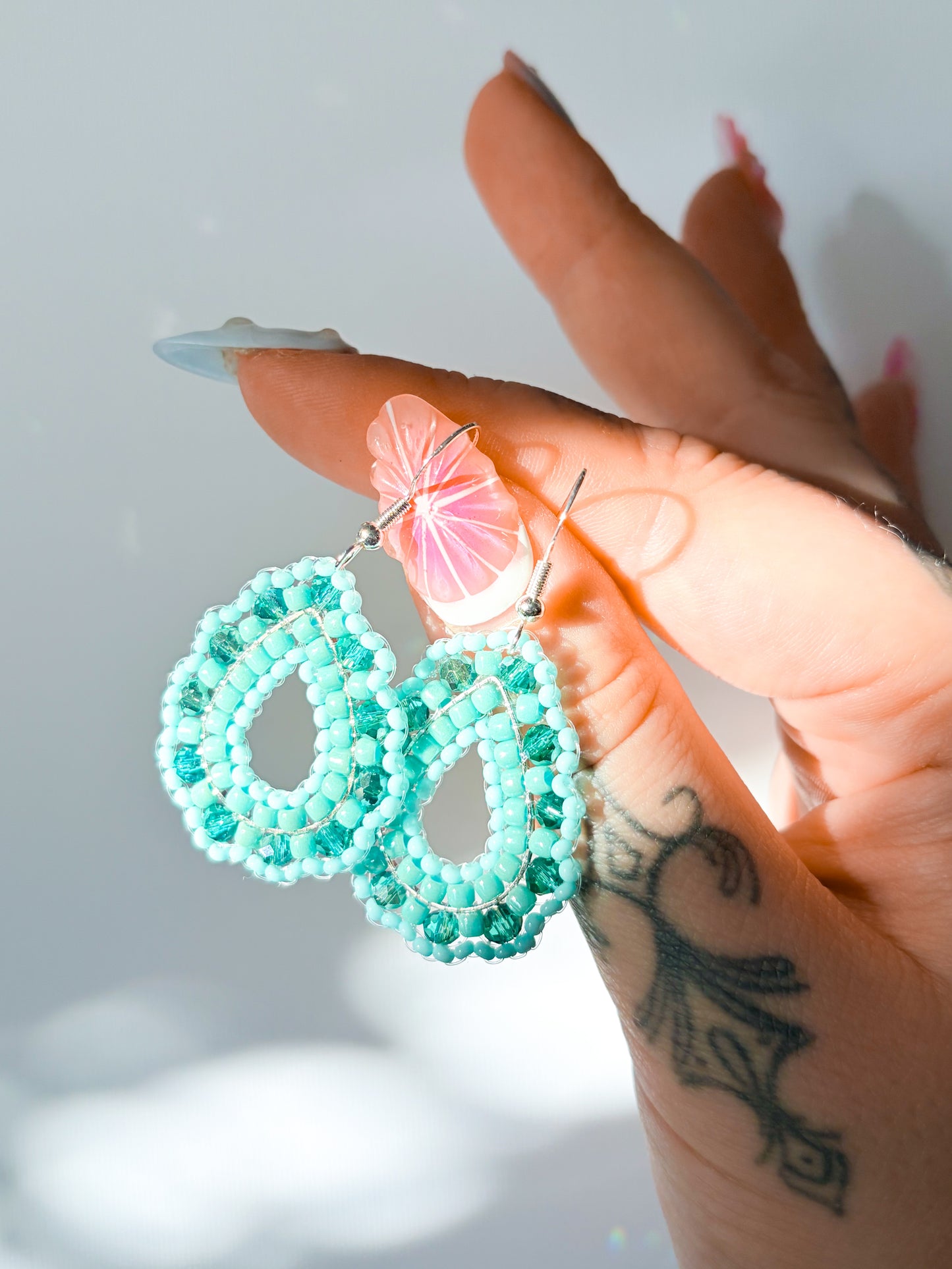 Spearmint - beaded earrings