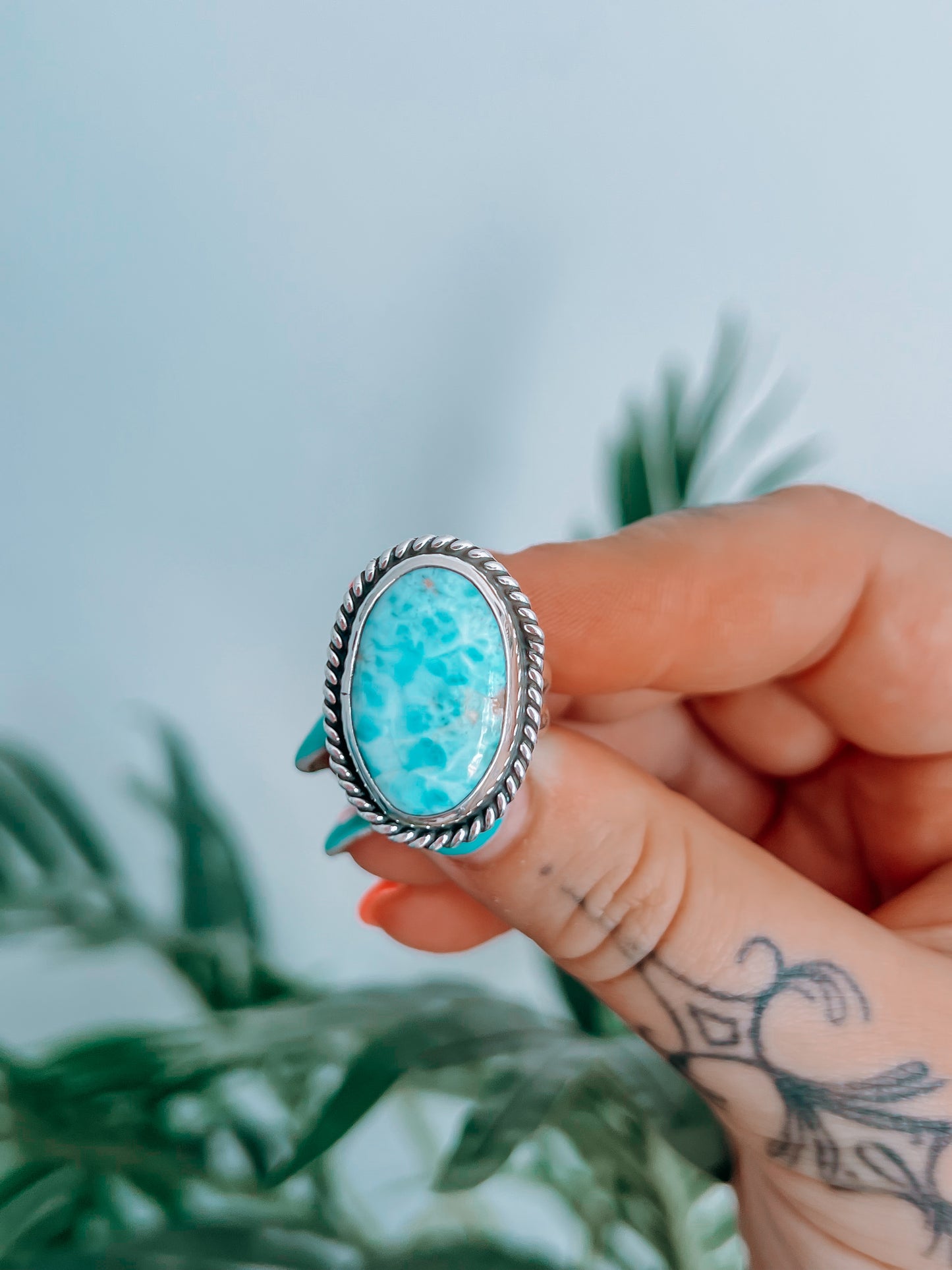 Larimar ring (6.5)