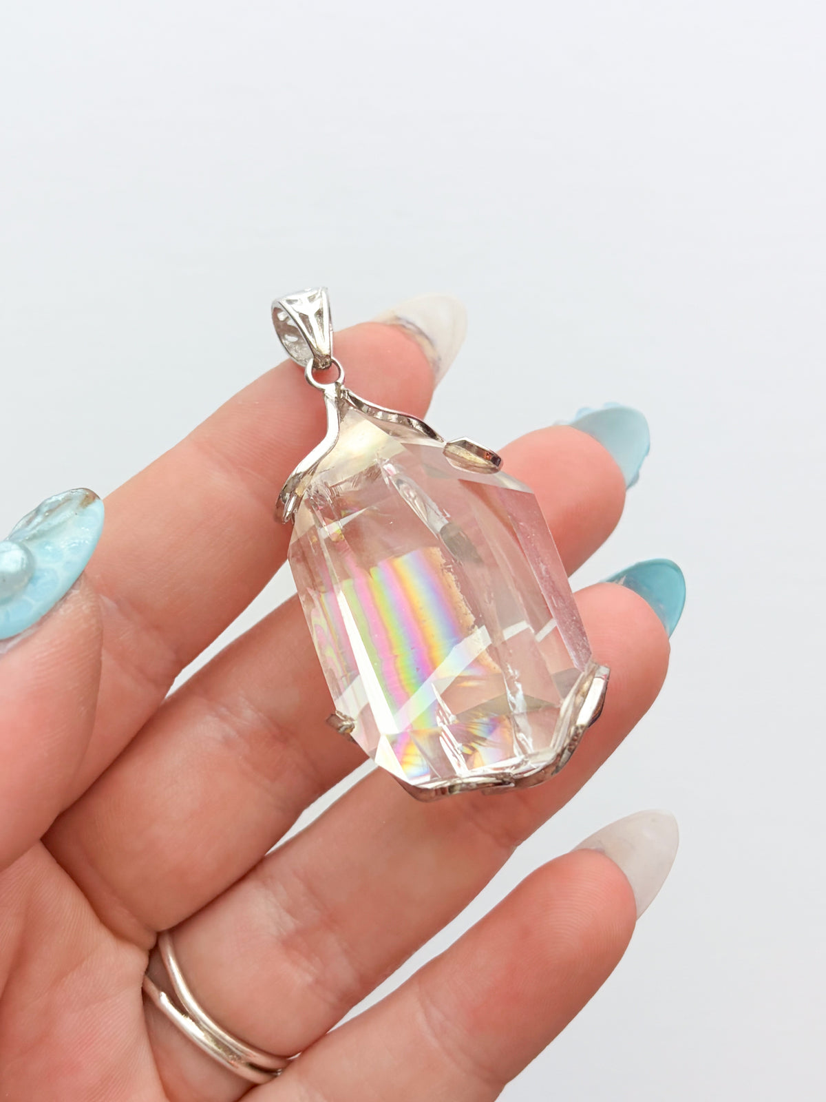 Clear Quartz Rainbow Pendant