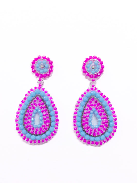 Neon Suns - beaded earrings