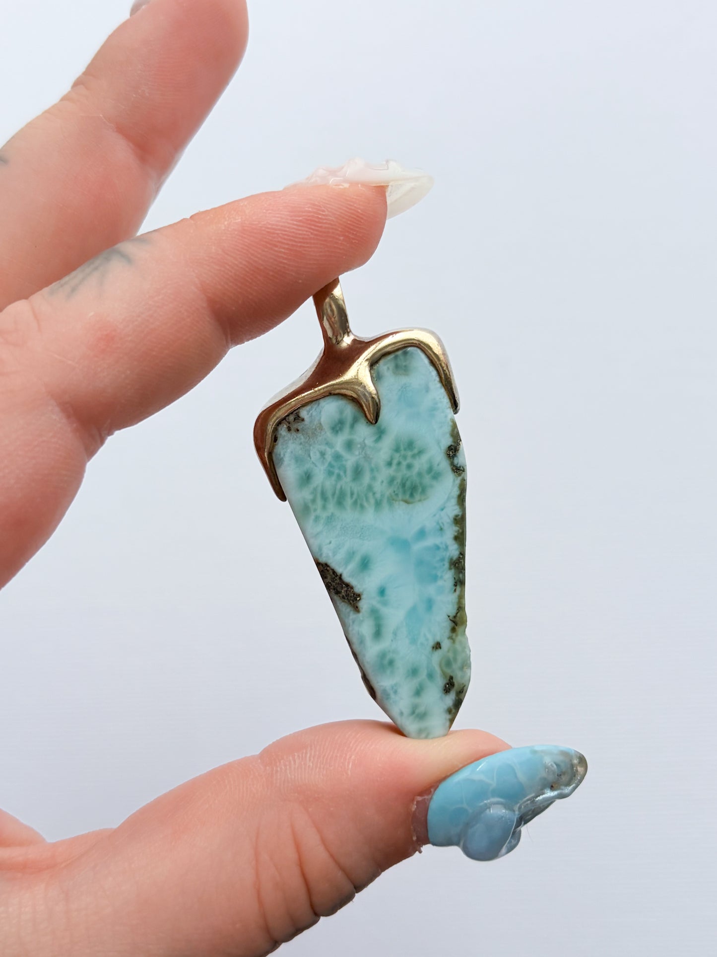 Larimar - Gold Pendant